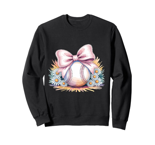 Baseball Coquette Bow Baseball Mom Sweatshirt - Streetwear Style Unisex - T-Shirt, Sweatshirt, Hoodie