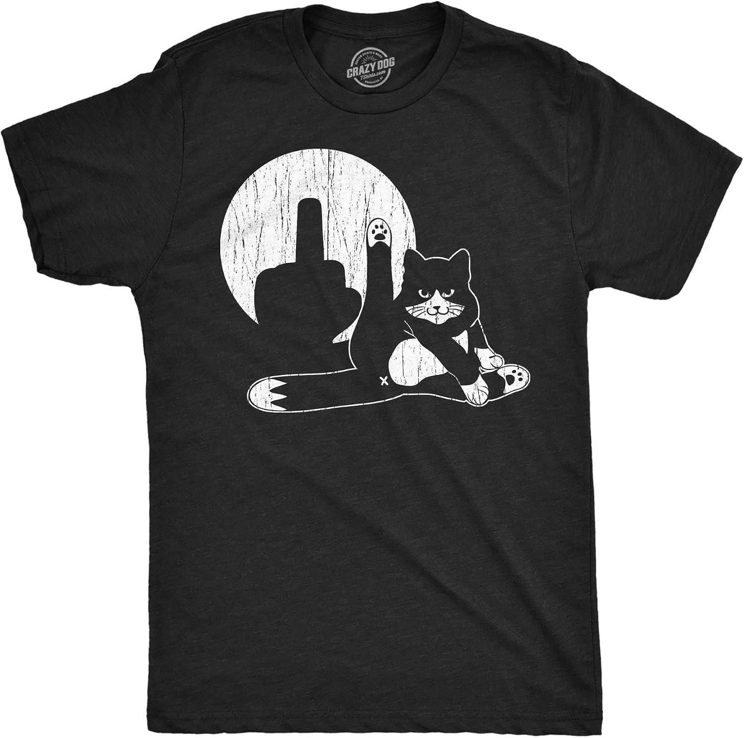 Mens Funny Cat Middle Finger Shadow Puppet Show - Adult & Kids T-Shirts, Sweatshirts & Hoodies apparel design preview 1
