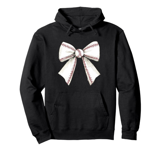 Baseball Coquette Bow Baseball Player Hoodie - Trendy Graphic for Adults - T-Shirt, Sweatshirt, Hoodie