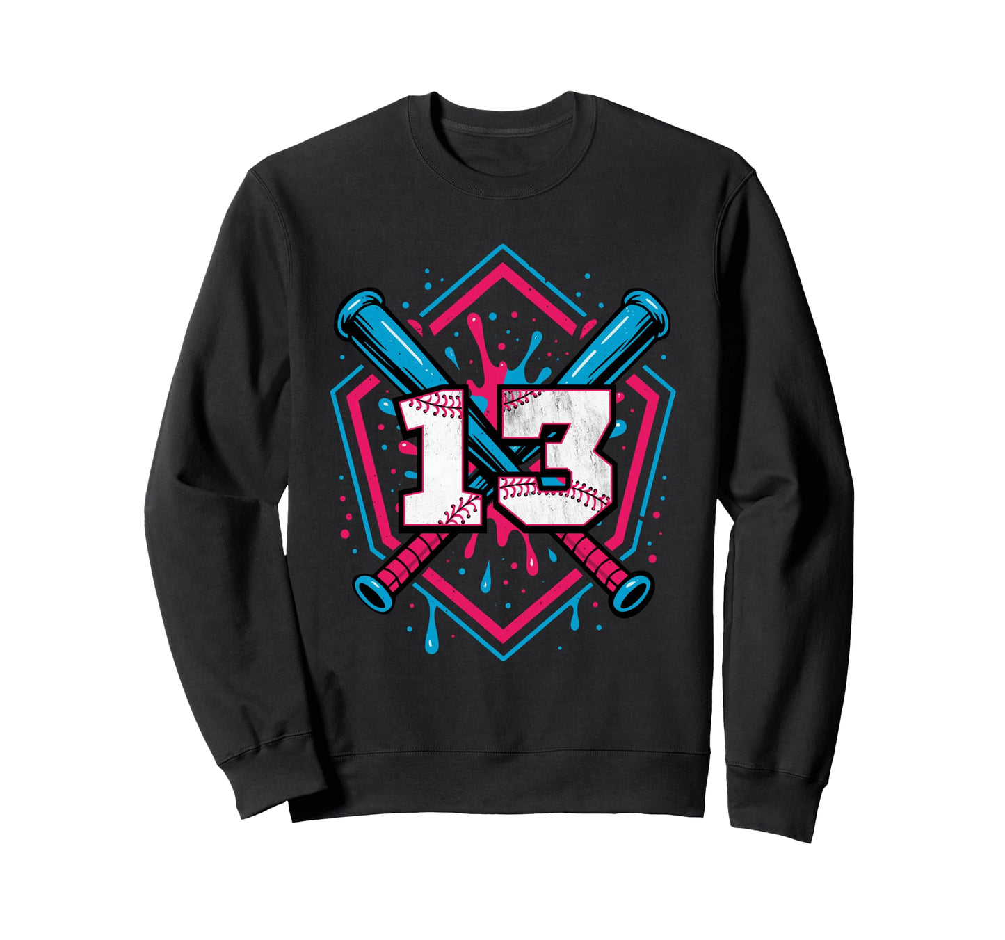 Baseball 13 Year Old Ice Cream Sweatshirt - Custom Art Print Men Women - T-Shirt, Sweatshirt, Hoodie