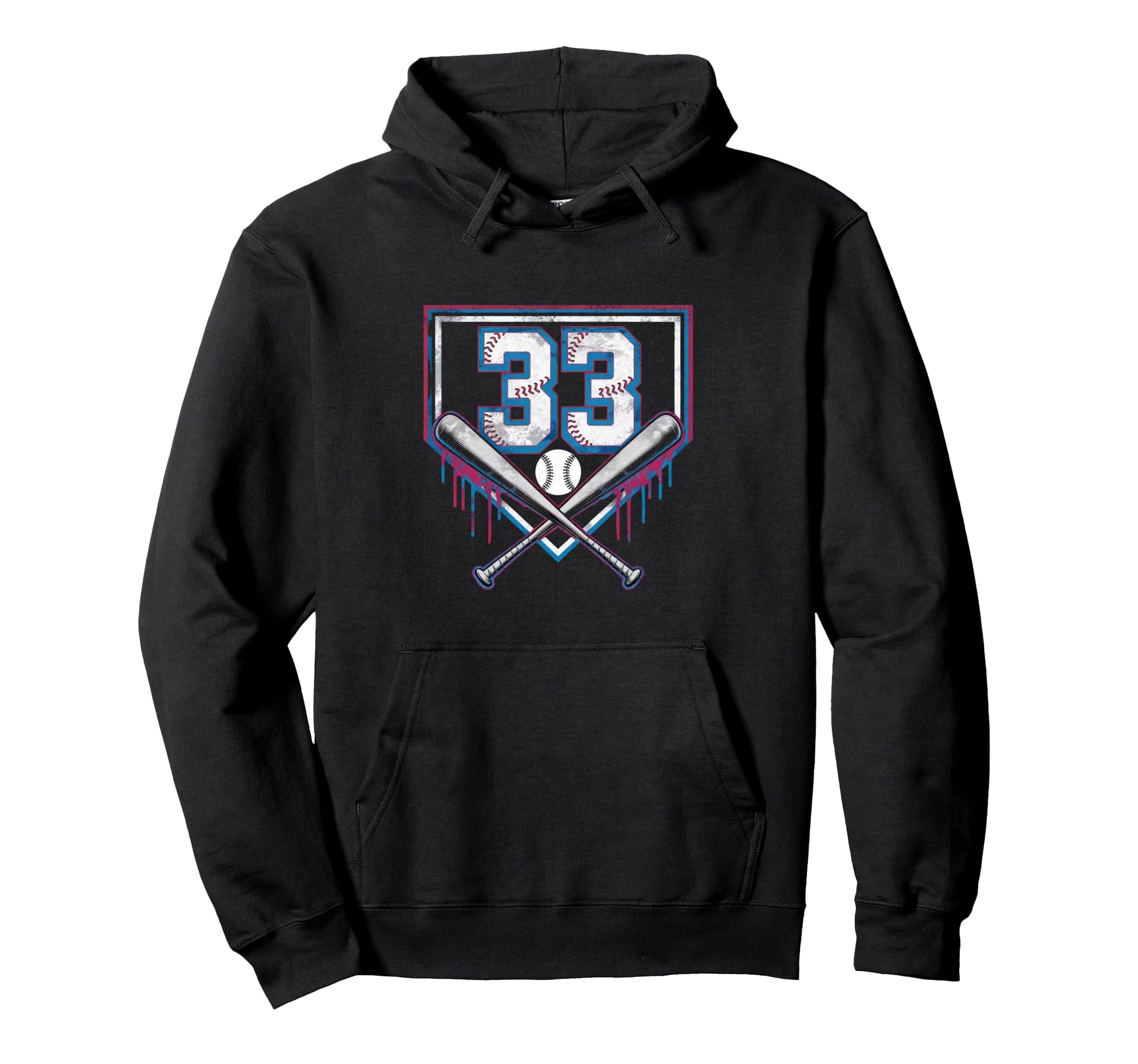 33Th Birthday Baseball Home Ice Hoodie - Aesthetic Graphic for Adults - T-Shirt, Sweatshirt, Hoodie