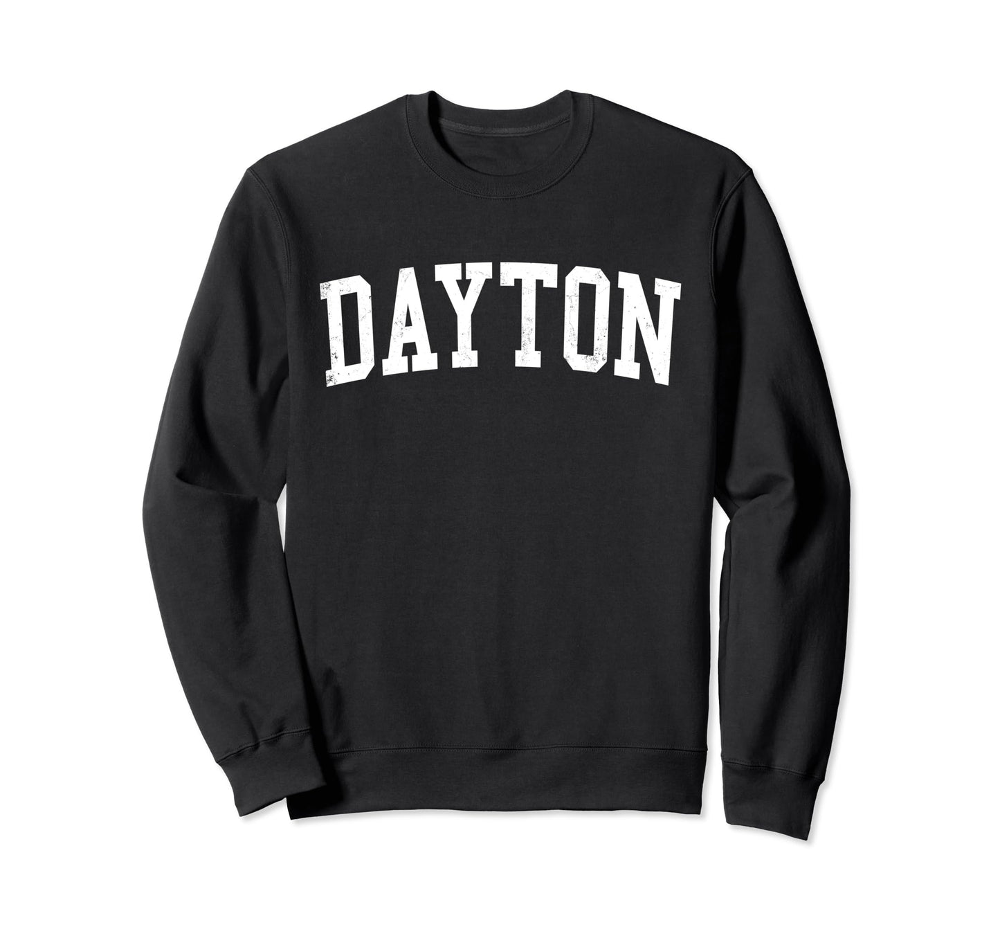 Dayton Nj Distressed White Varsity Sweatshirt - Custom Art Print Men Women - T-Shirt, Sweatshirt, Hoodie