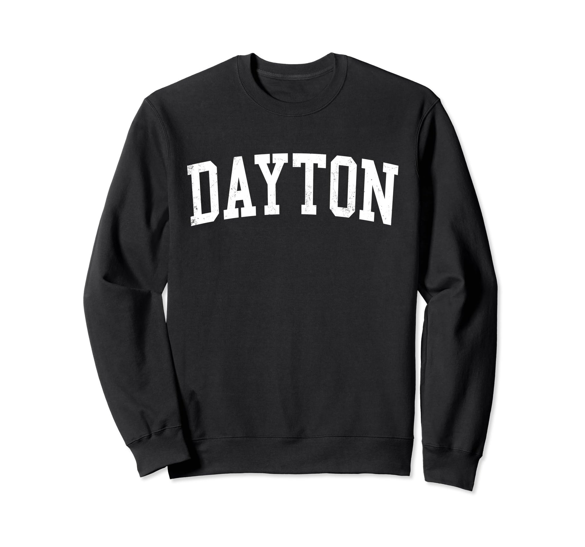 Dayton Nj Distressed White Varsity Sweatshirt - Custom Art Print Men Women - T-Shirt, Sweatshirt, Hoodie