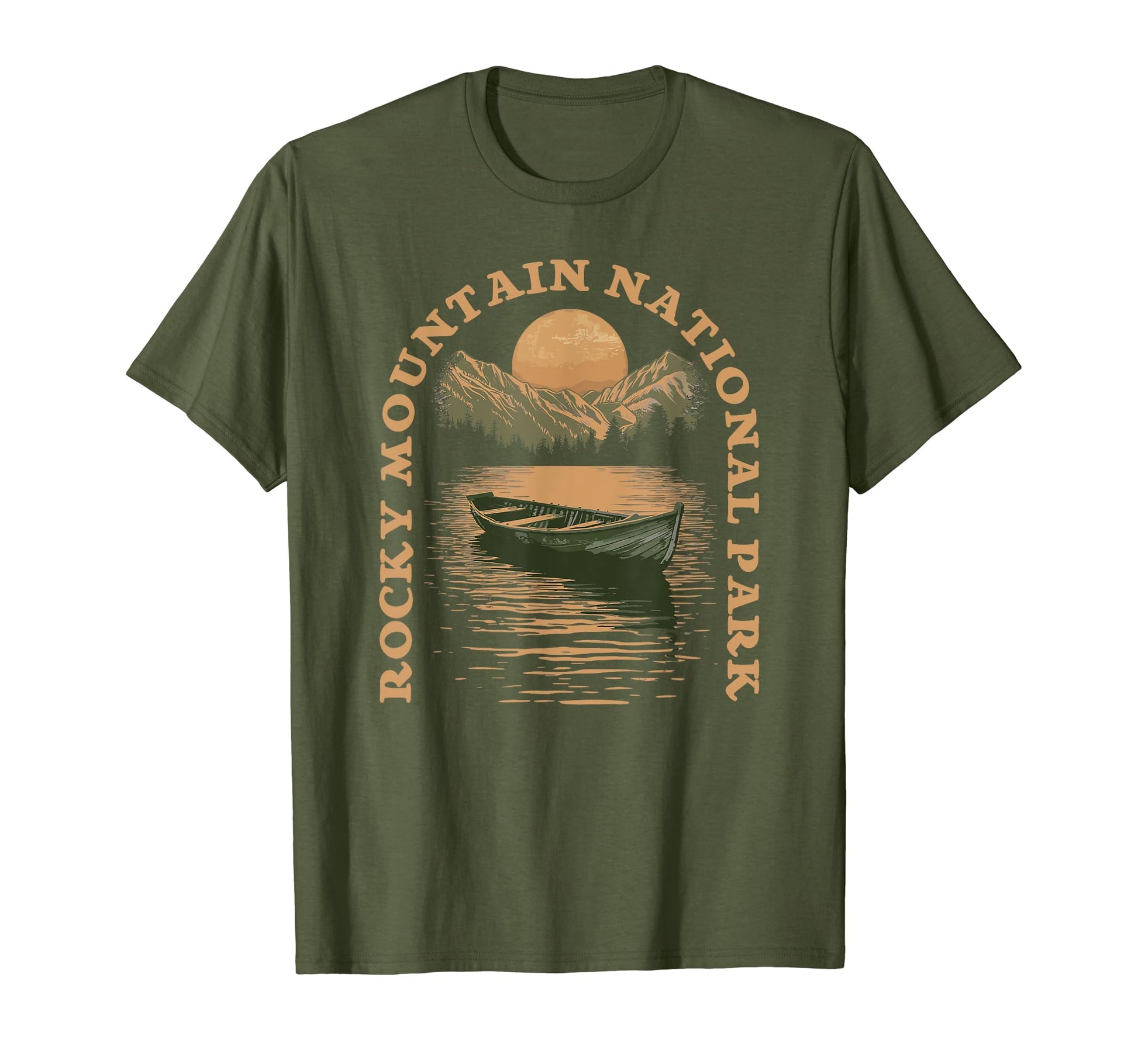 Rocky Mountain National Park Boat Lake T-Shirt - Trendy Graphic for Adults - T-Shirt, Sweatshirt, Hoodie
