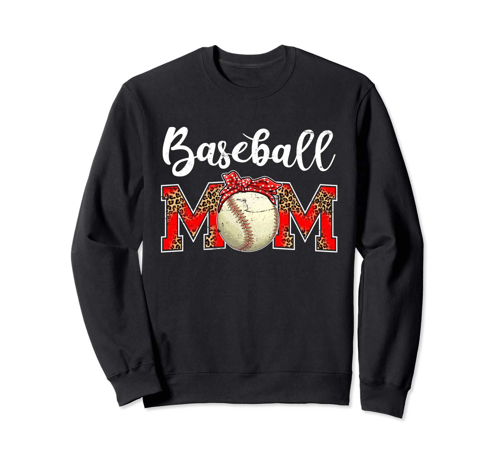Baseball Mom Leopard Game Day Mom Sweatshirt - Minimalist Print Unisex - T-Shirt, Sweatshirt, Hoodie