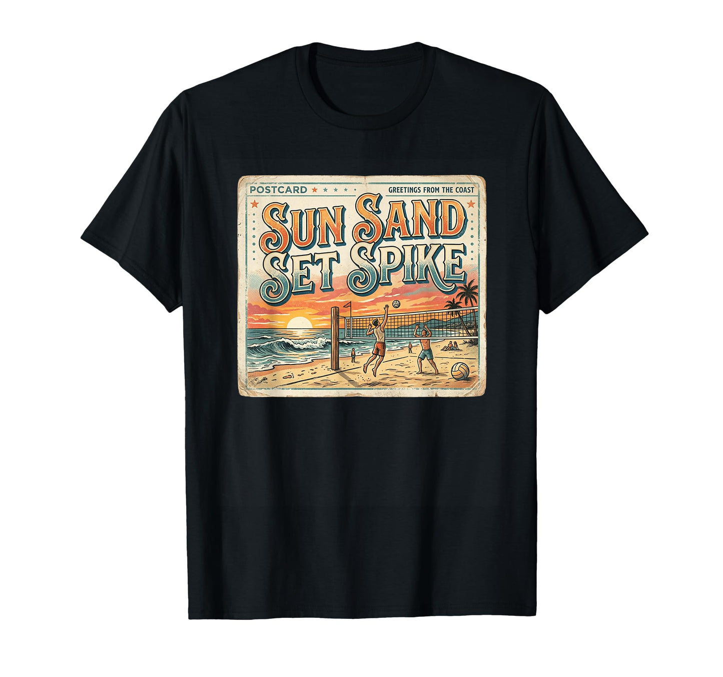 Sun Sand Set Spike Beach Volleyball T-Shirt - Minimalist Print Unisex - T-Shirt, Sweatshirt, Hoodie