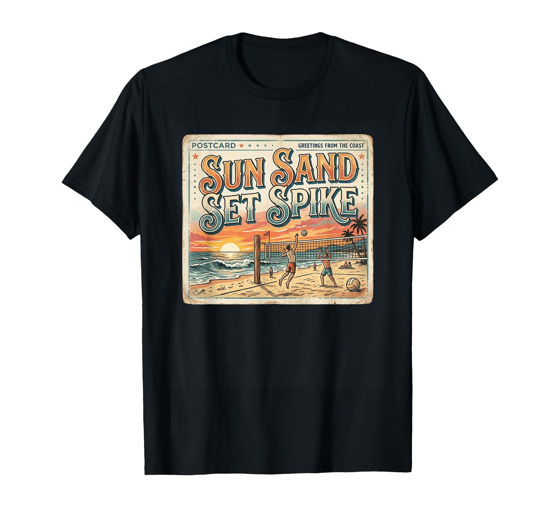 Sun Sand Set Spike Beach Volleyball T-Shirt - Minimalist Print Unisex - T-Shirt, Sweatshirt, Hoodie