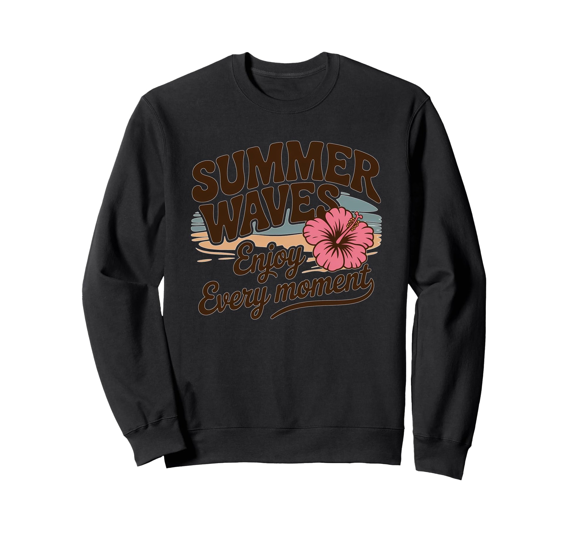 Typography Summer Vibes Summer Waves Sweatshirt - Trendy Graphic Men Women - T-Shirt, Sweatshirt, Hoodie