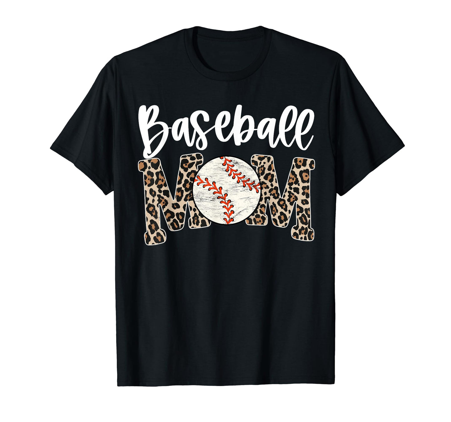 Leopard Baseball Mom Baseball Mama Mothers T-Shirt - Trendy Graphic Unisex - T-Shirt, Sweatshirt, Hoodie