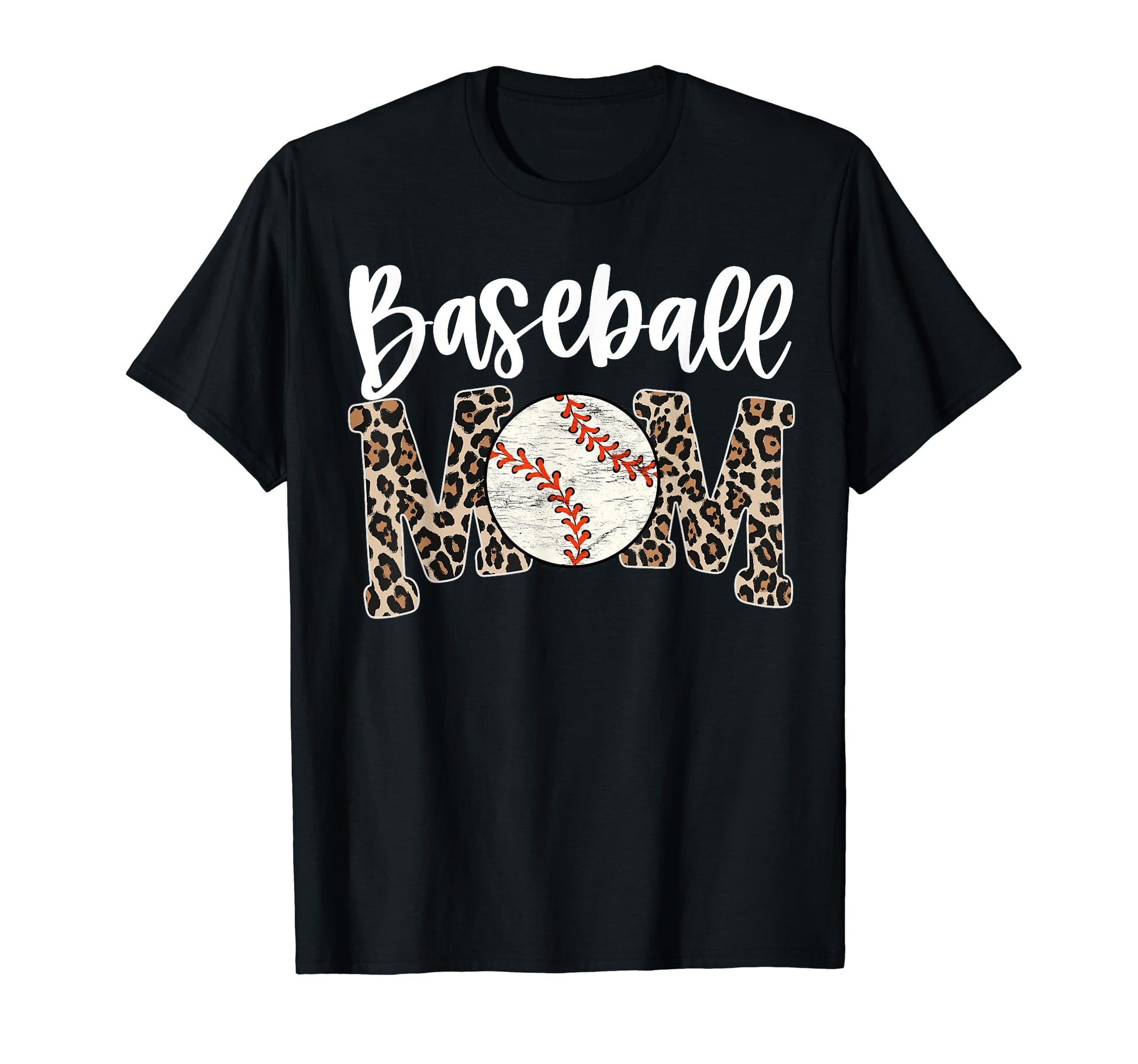 Leopard Baseball Mom Baseball Mama Mothers T-Shirt - Trendy Graphic Unisex - T-Shirt, Sweatshirt, Hoodie
