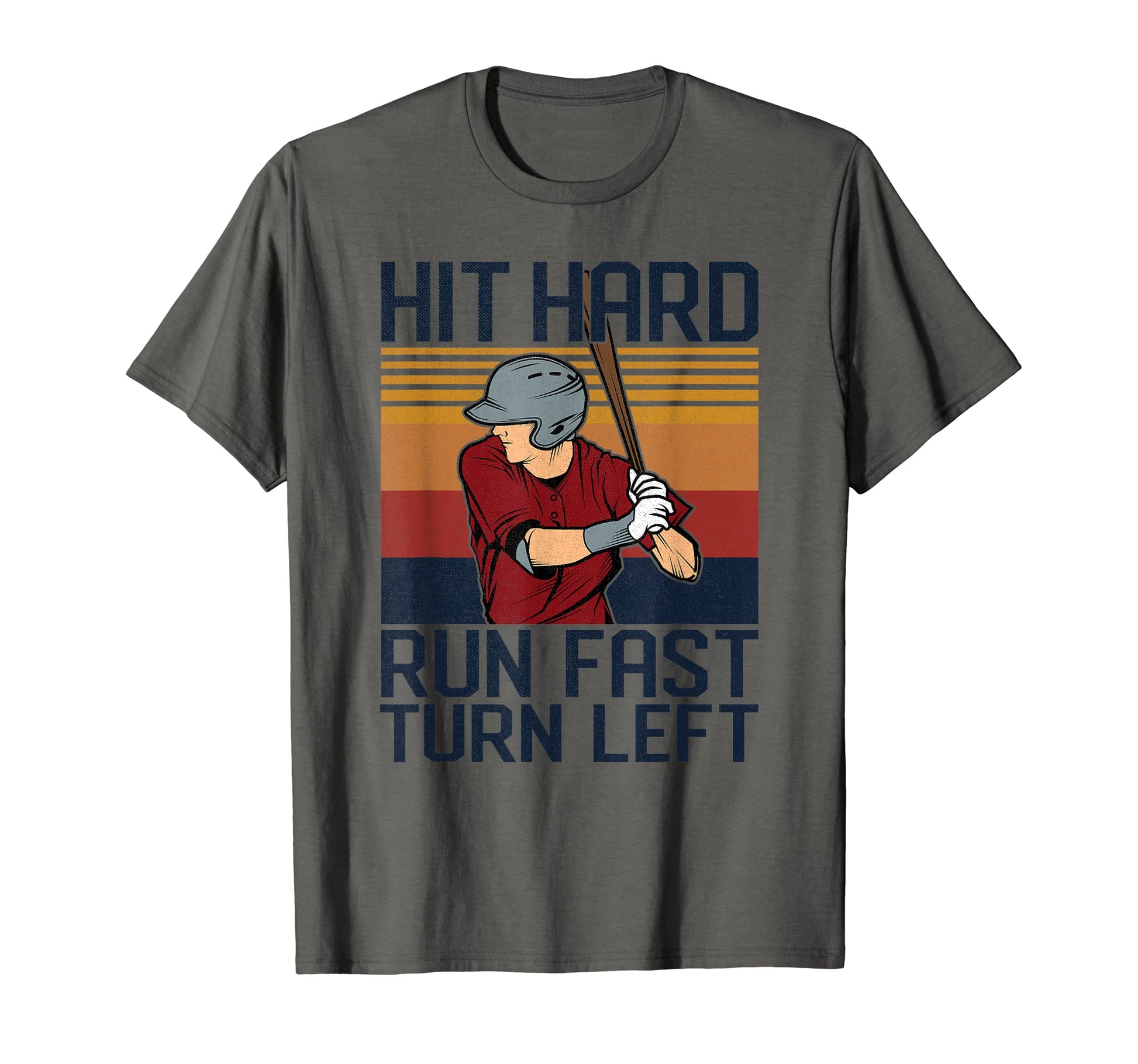 Baseball Player Sports Hit Hard Run T-Shirt - Unique Graphic Men Women - T-Shirt, Sweatshirt, Hoodie
