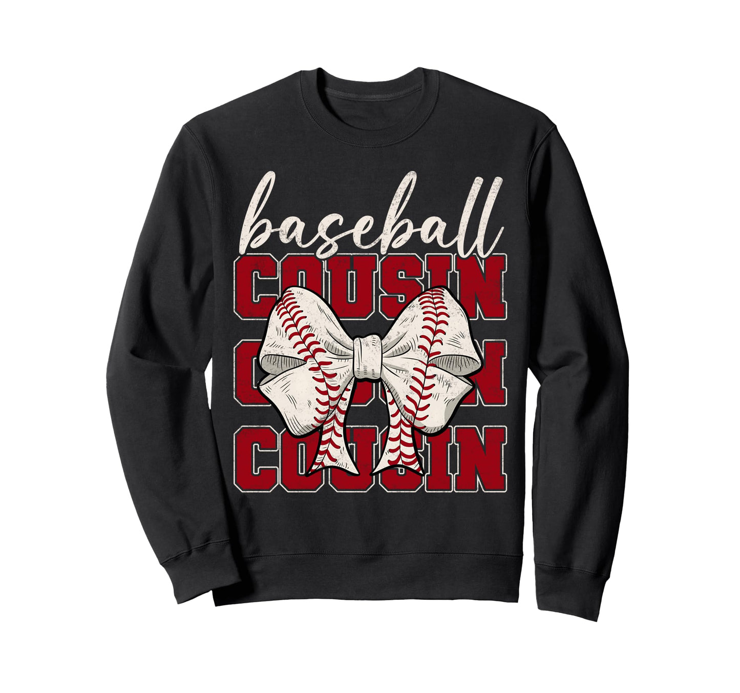 Baseball Cousin Coquette Bow Sport Sweatshirt - Trendy Graphic Unisex - T-Shirt, Sweatshirt, Hoodie