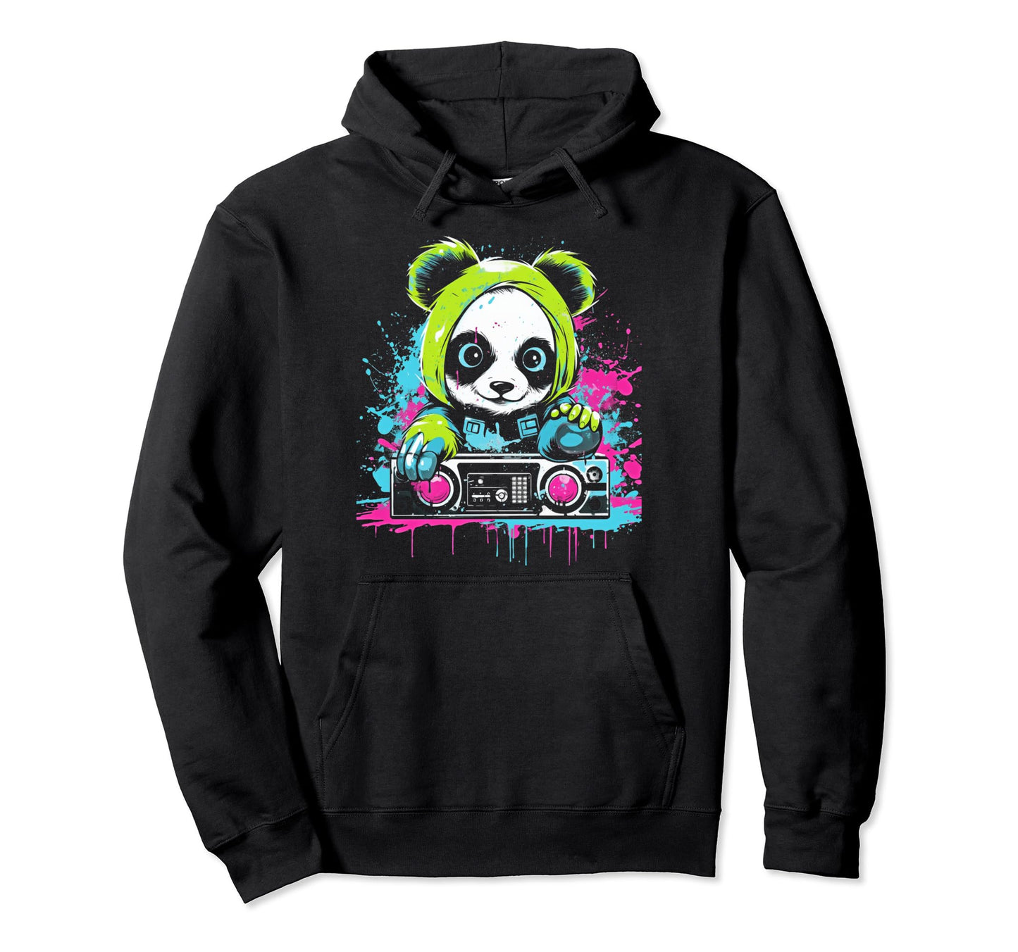 Kawaii Panda Dj Japanese Edm Y2K Hoodie - Fun Novelty Design Unisex - T-Shirt, Sweatshirt, Hoodie