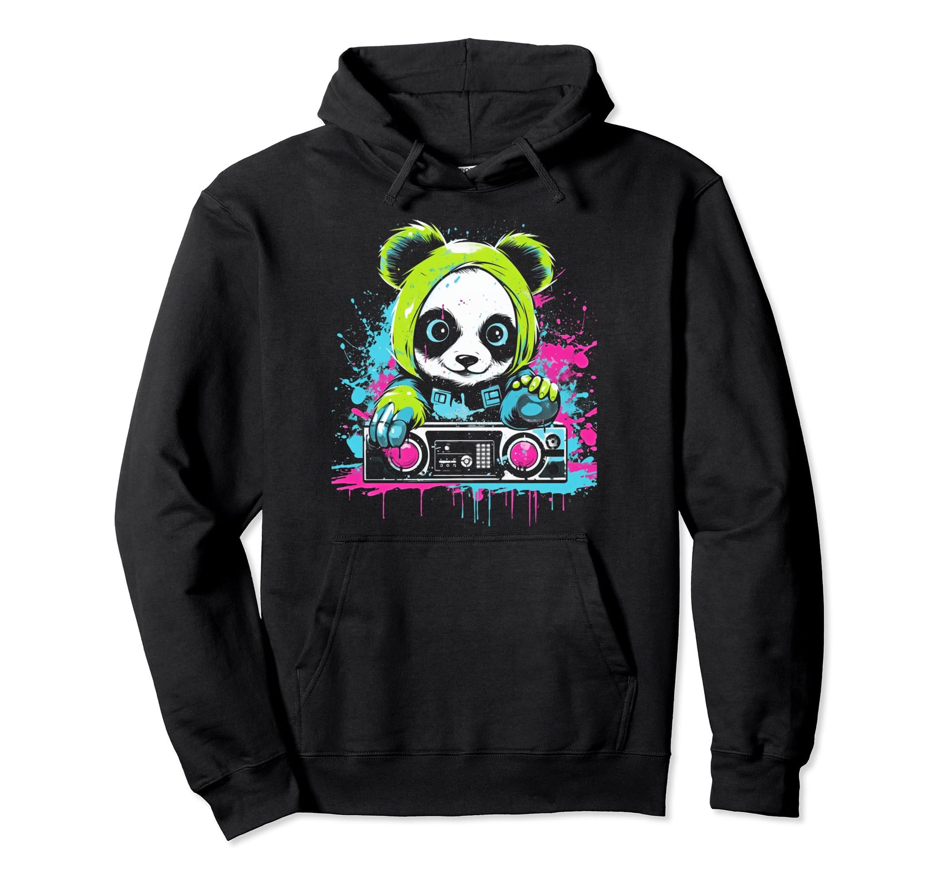 Kawaii Panda Dj Japanese Edm Y2K Hoodie - Fun Novelty Design Unisex - T-Shirt, Sweatshirt, Hoodie