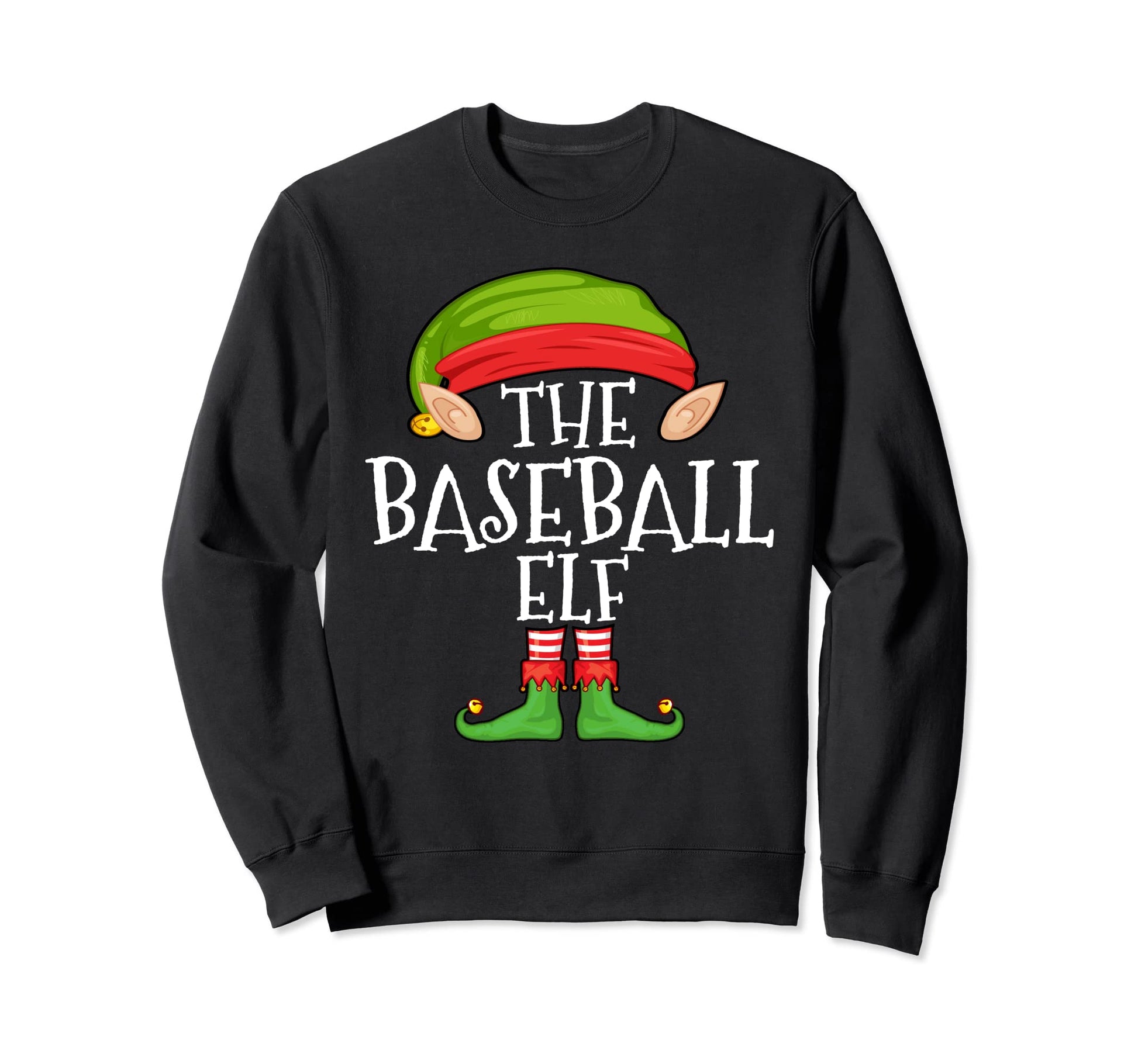 Baseball Elf Matching Family Elf Sweatshirt - Fun Novelty Design Men Women - T-Shirt, Sweatshirt, Hoodie