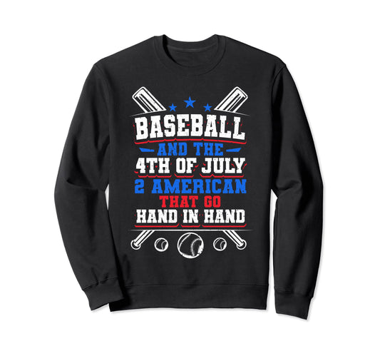 Baseball And 4Th July 2 American Sweatshirt - Novelty Apparel Men Women - T-Shirt, Sweatshirt, Hoodie