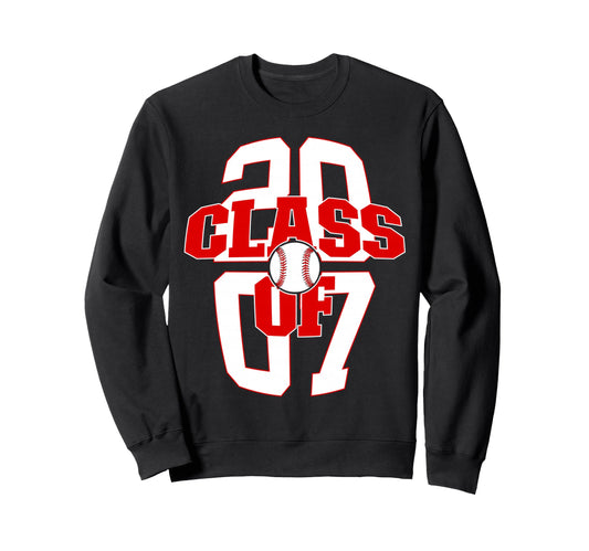19 Years Class 2007 Baseball 19Th Sweatshirt - Unique Graphic Unisex - T-Shirt, Sweatshirt, Hoodie