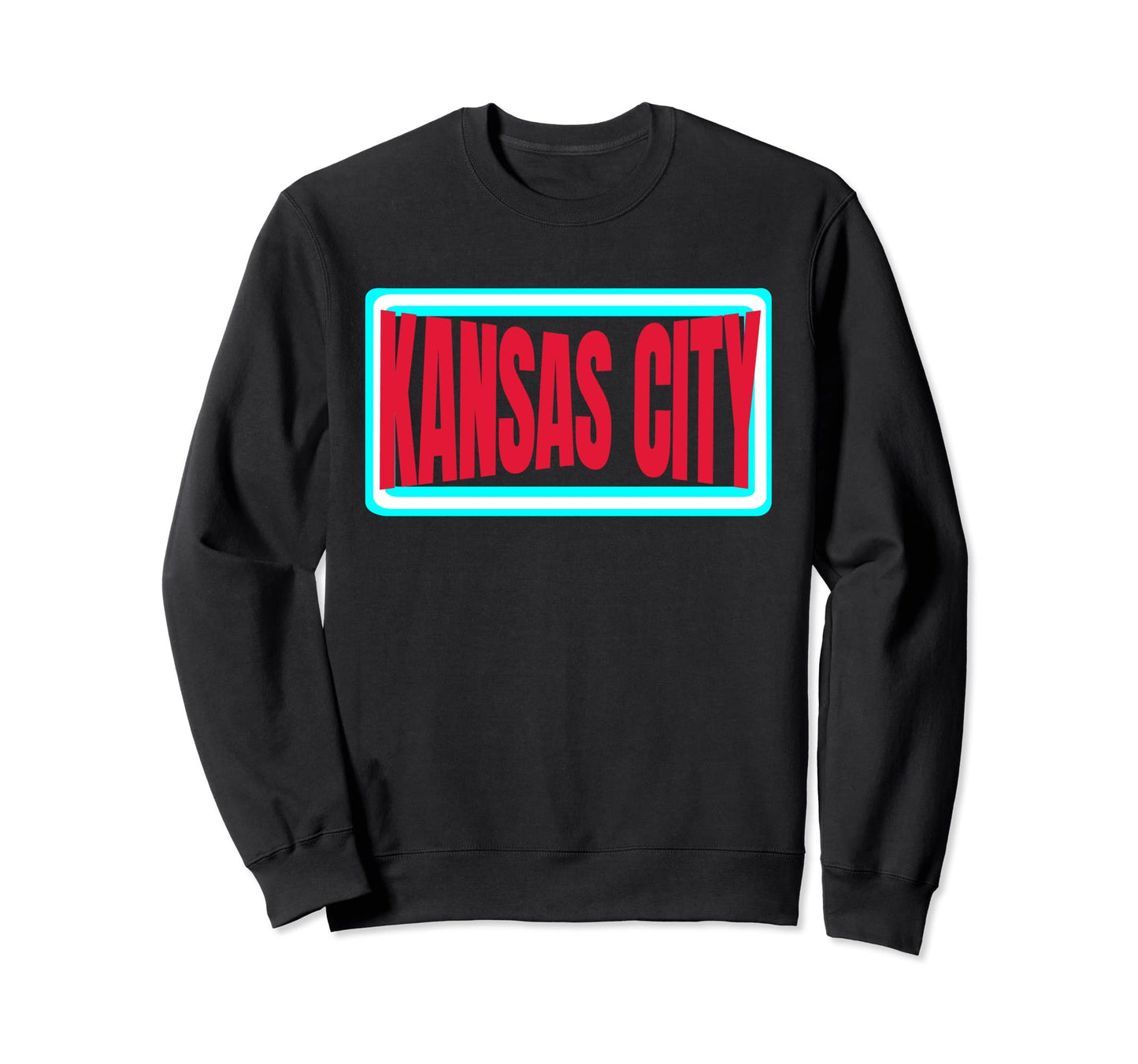 Kansas City Teal Blue Red Kc Sweatshirt - Fun Novelty Design for Adults - T-Shirt, Sweatshirt, Hoodie