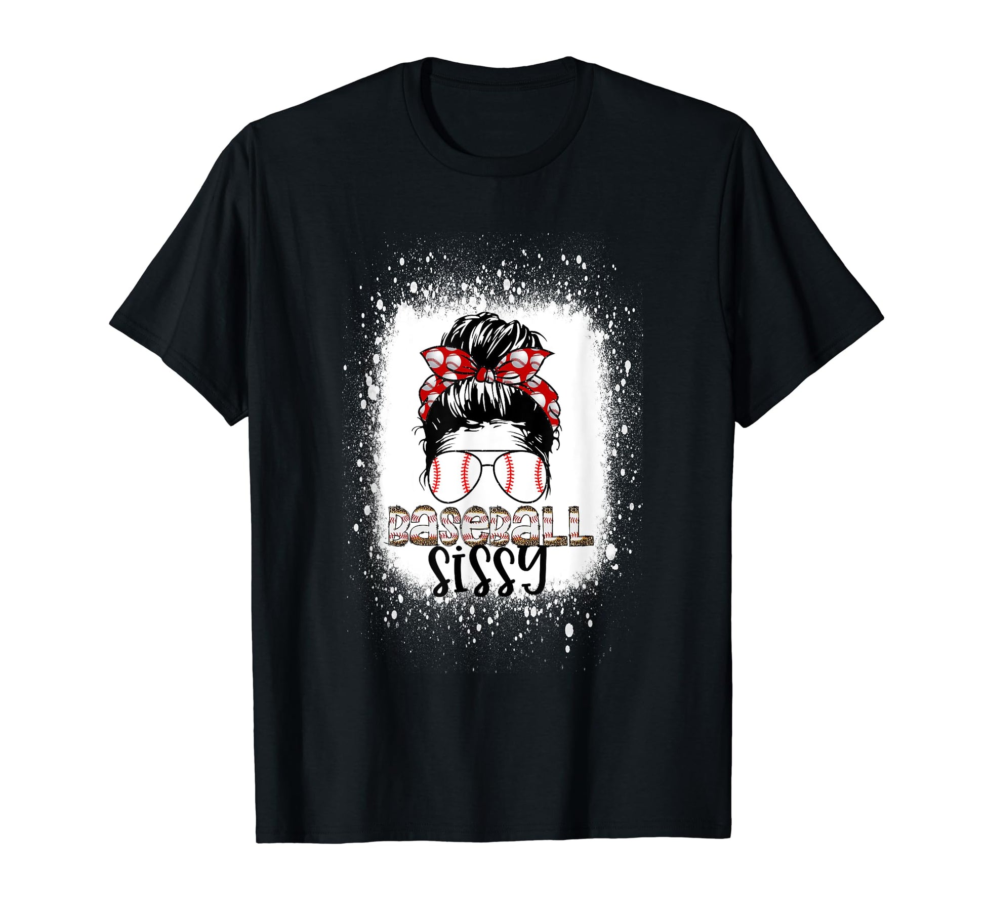 Baseball Sissy Messy Bun Sunglasses T-Shirt - Minimalist Print Men Women - T-Shirt, Sweatshirt, Hoodie