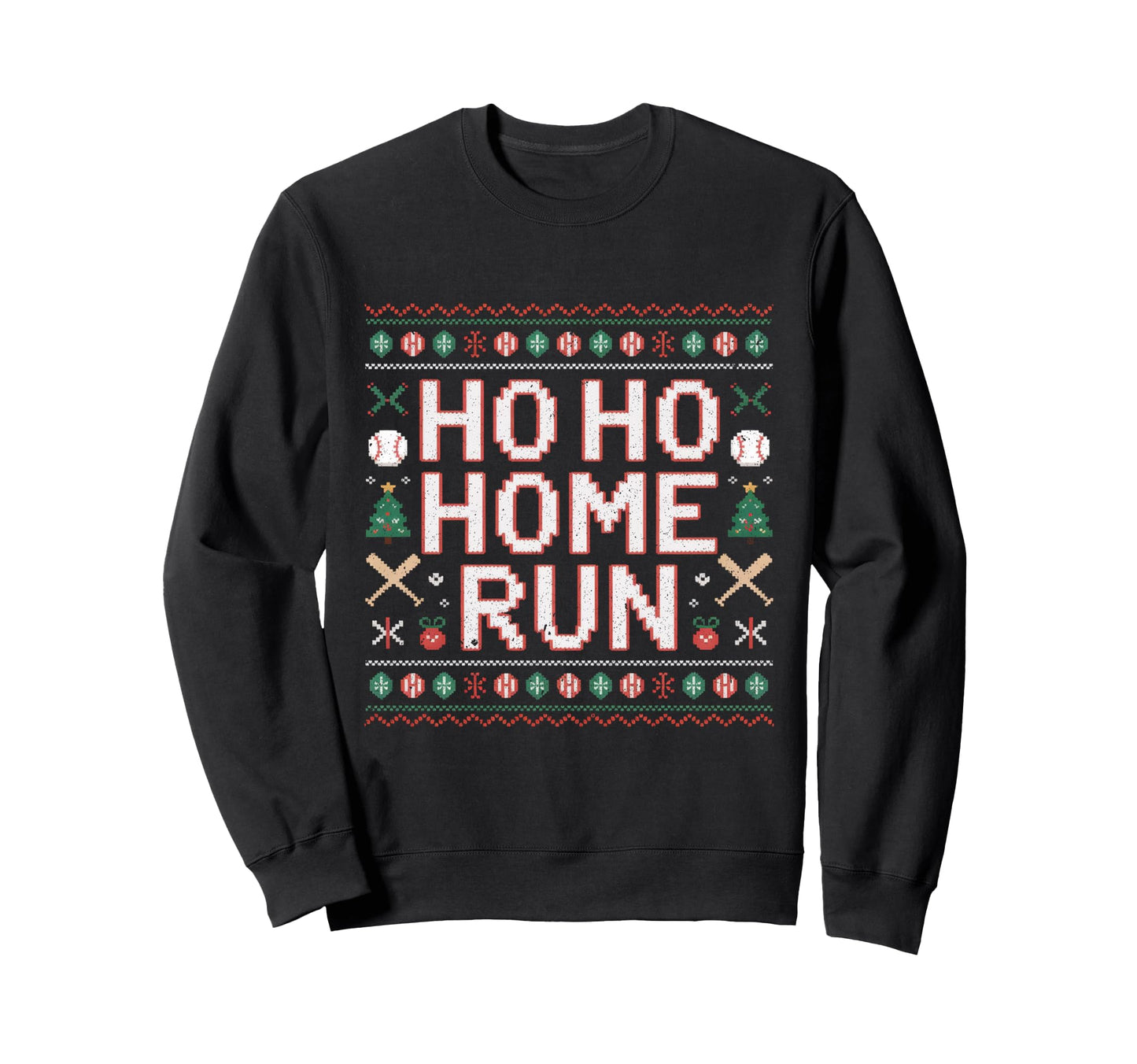 Ho Ho Home Run Baseball Sweatshirt - Minimalist Print Unisex - T-Shirt, Sweatshirt, Hoodie