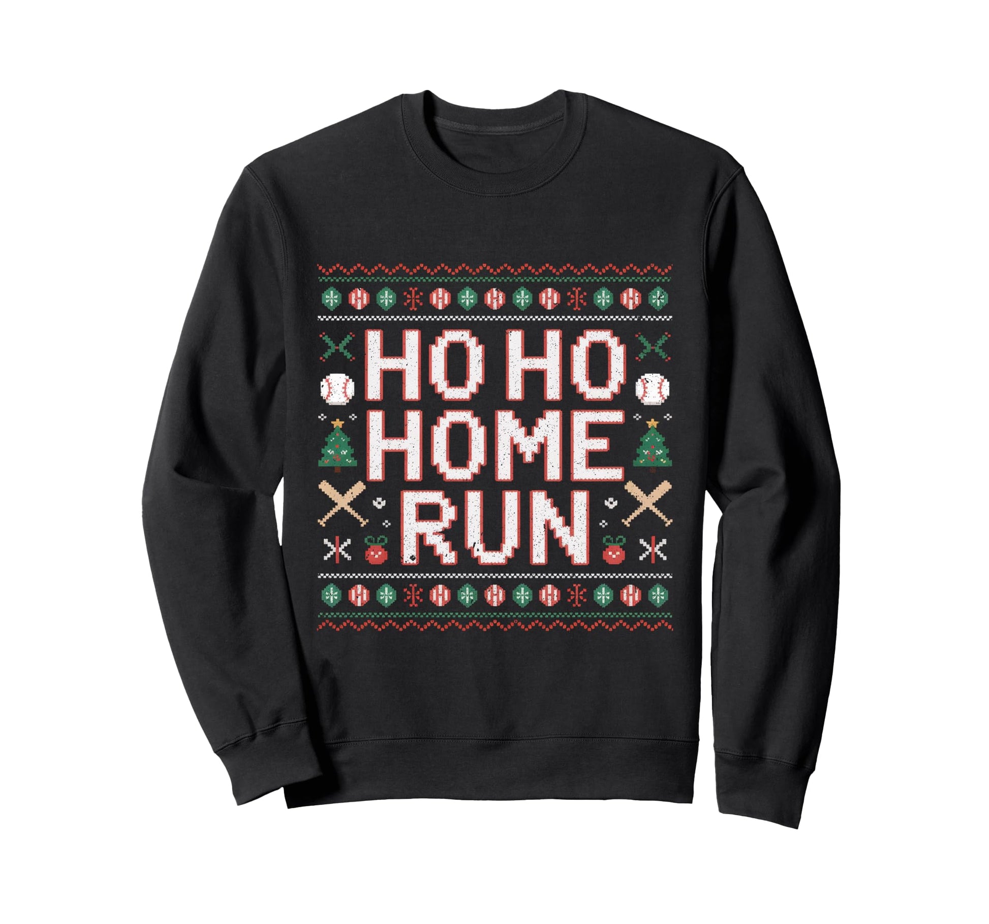 Ho Ho Home Run Baseball Sweatshirt - Minimalist Print Unisex - T-Shirt, Sweatshirt, Hoodie