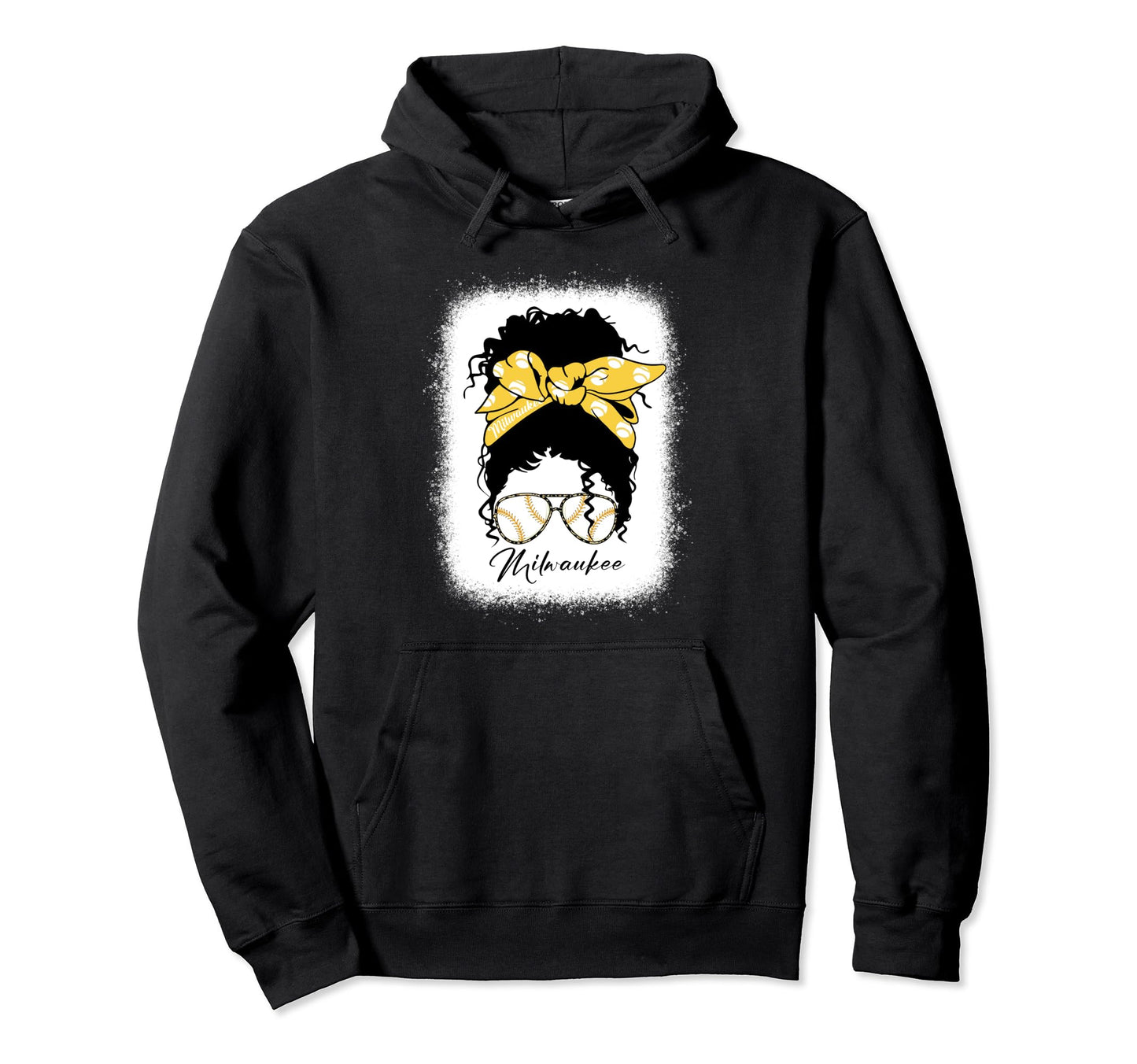 Milwaukee Messy Bun Bleached Hoodie - Fun Novelty Design Men Women - T-Shirt, Sweatshirt, Hoodie