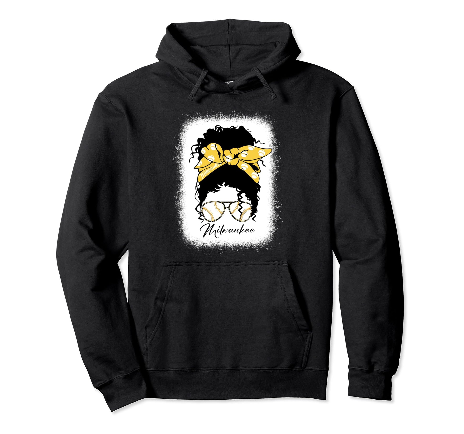 Milwaukee Messy Bun Bleached Hoodie - Fun Novelty Design Men Women - T-Shirt, Sweatshirt, Hoodie
