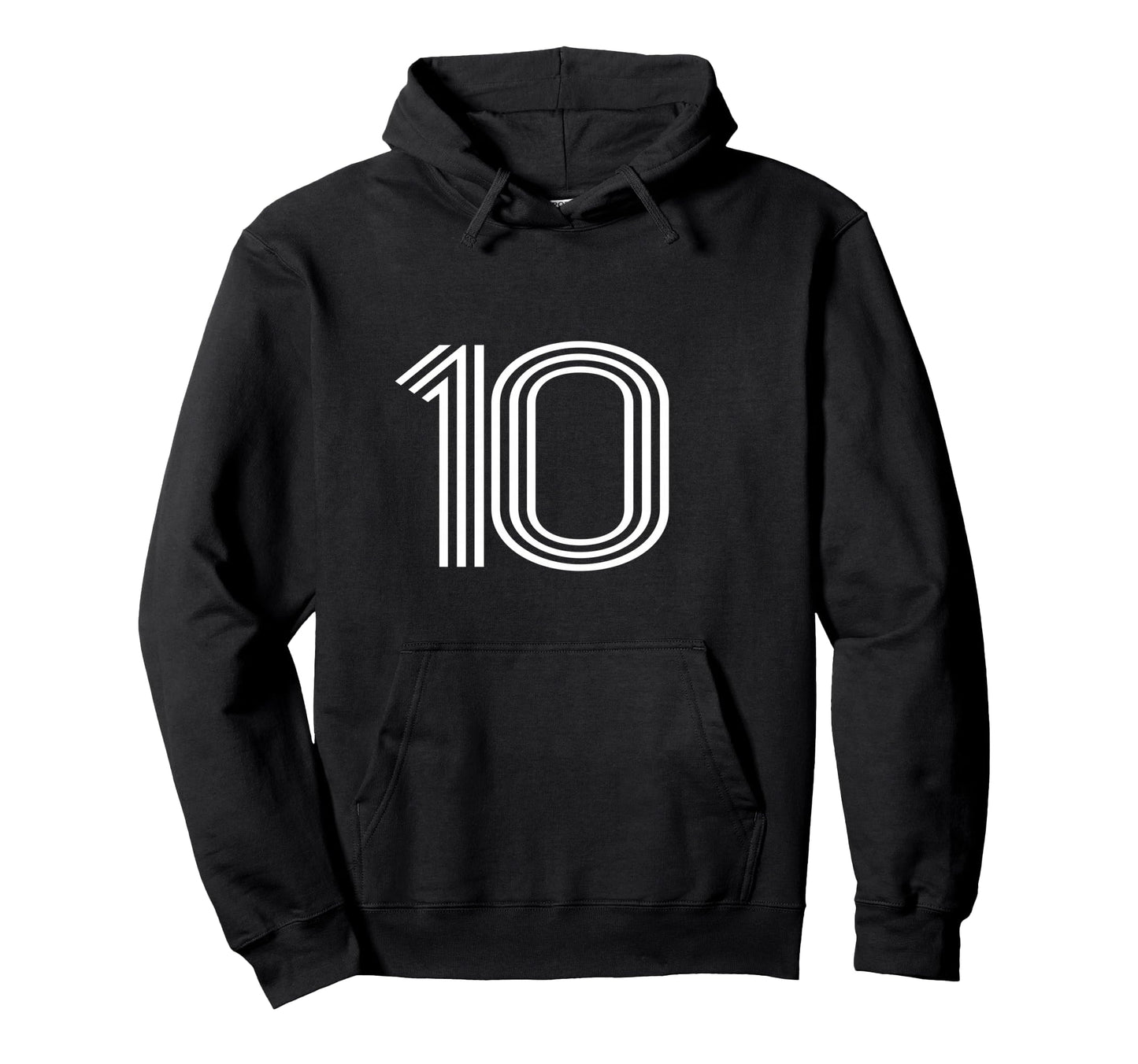 Number 10 Baseball Football Soccer Back Hoodie - Fun Novelty Design Unisex - T-Shirt, Sweatshirt, Hoodie