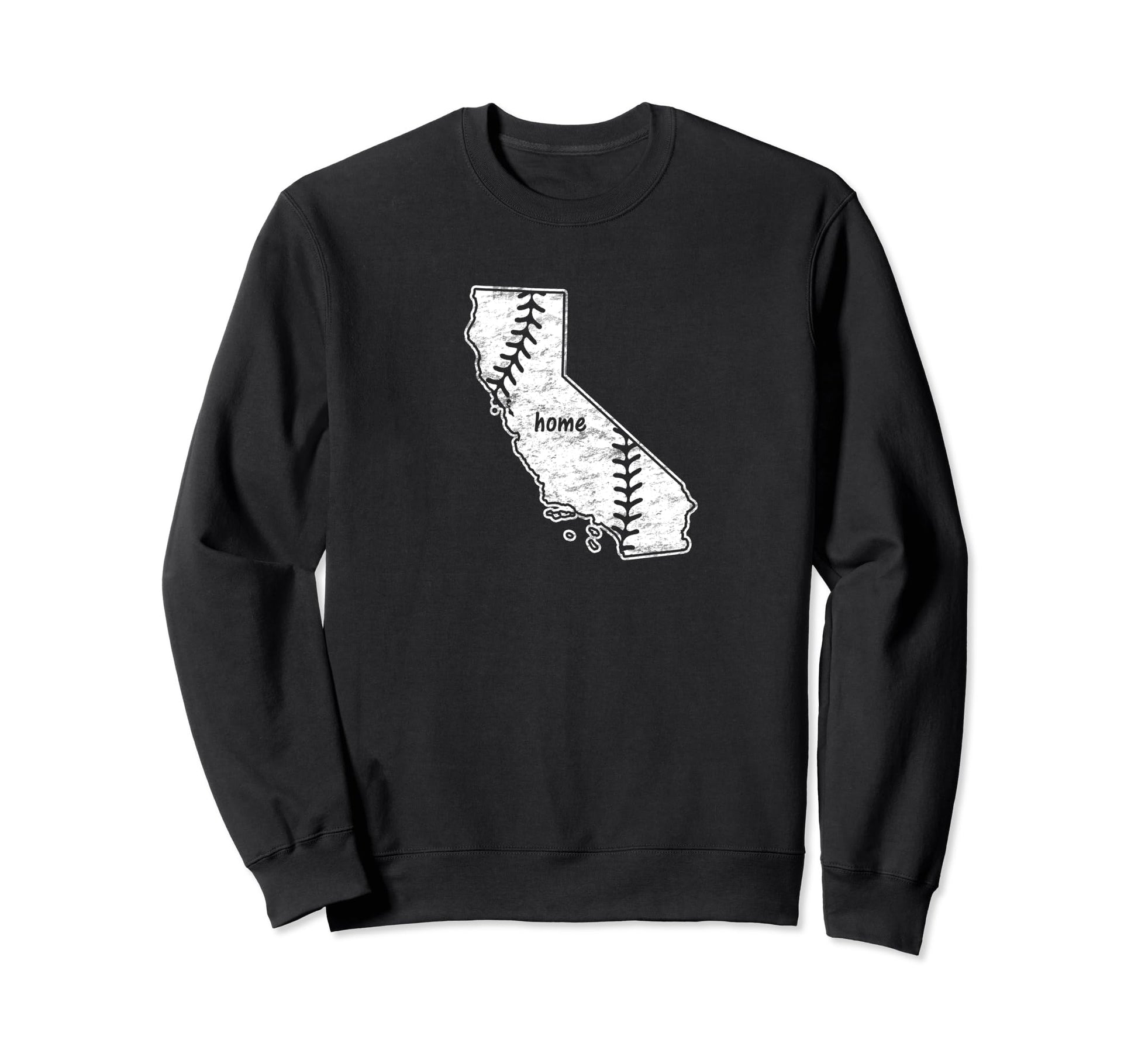 California Map Home Love Baseball Sweatshirt - Unique Graphic Unisex - T-Shirt, Sweatshirt, Hoodie