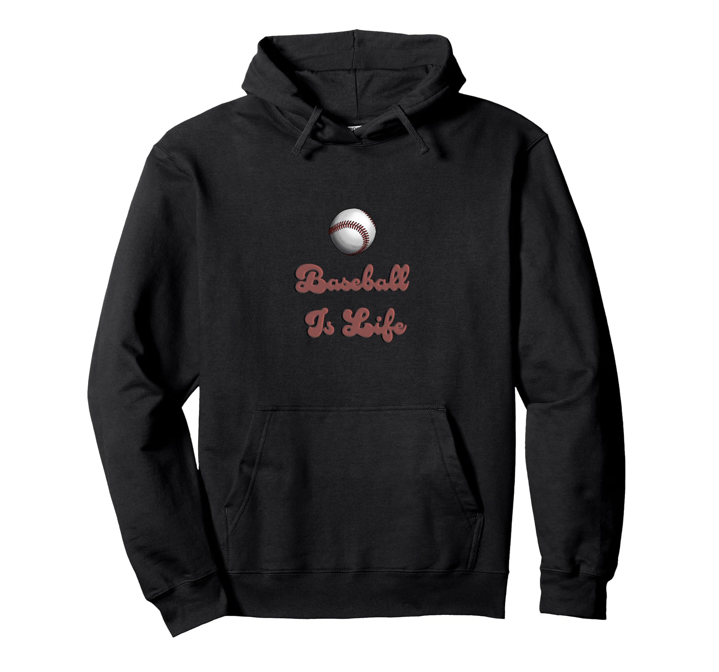 Baseball Is Life Script Athletic Hoodie - Unique Graphic Men Women - T-Shirt, Sweatshirt, Hoodie