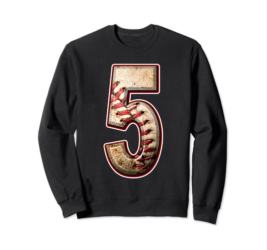 5Th Birthday Baseball Sports 5 Sweatshirt - Novelty Apparel Men Women - T-Shirt, Sweatshirt, Hoodie