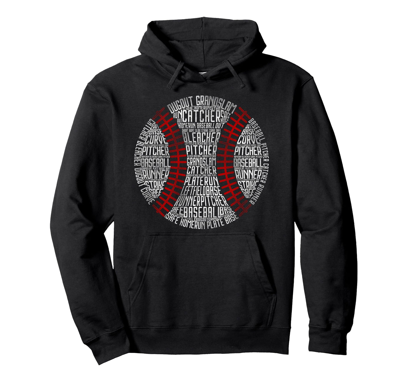 Baseball Fan Word Cloud Baseball Hoodie - Unique Graphic Men Women - T-Shirt, Sweatshirt, Hoodie