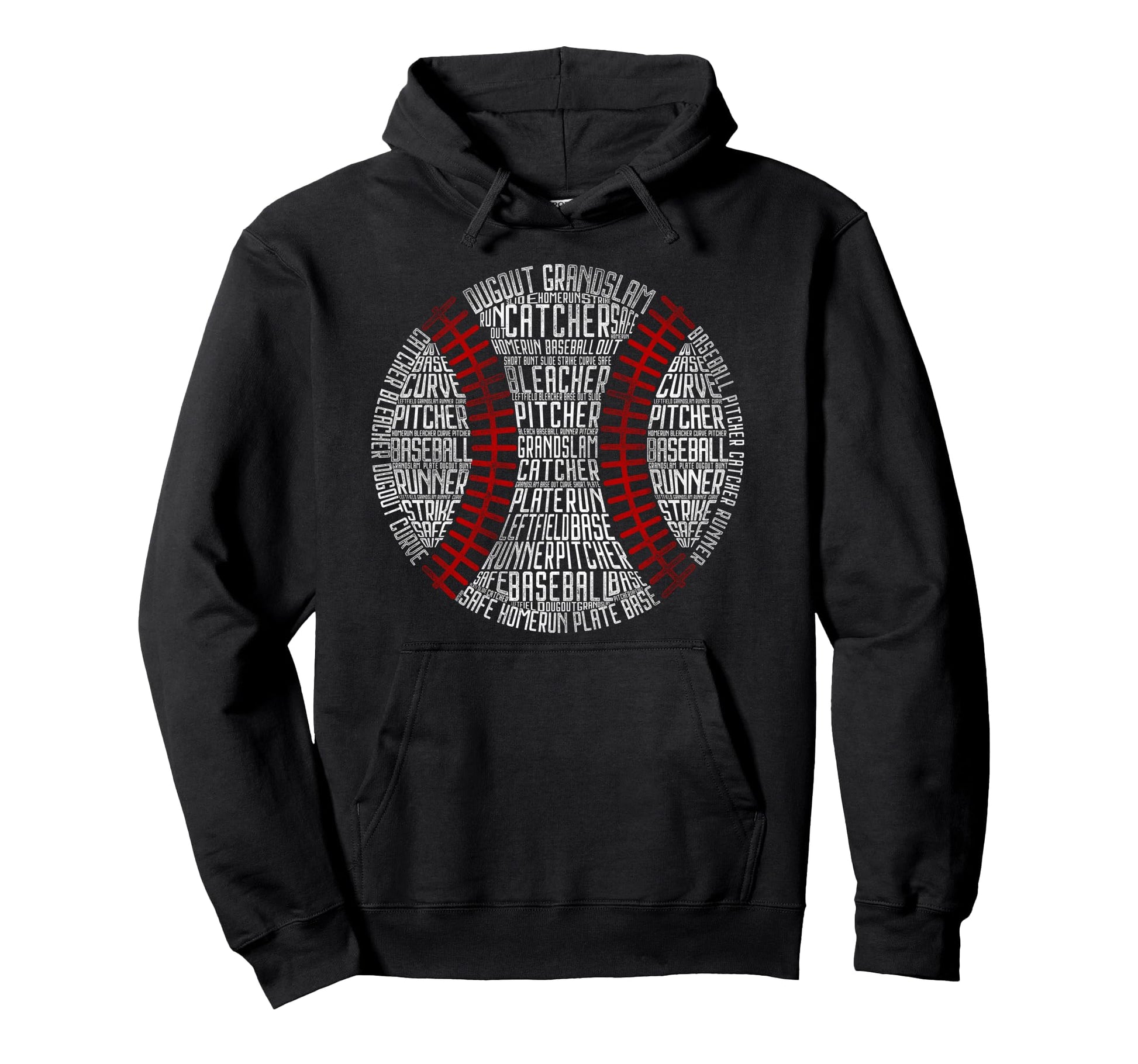 Baseball Fan Word Cloud Baseball Hoodie - Unique Graphic Men Women - T-Shirt, Sweatshirt, Hoodie