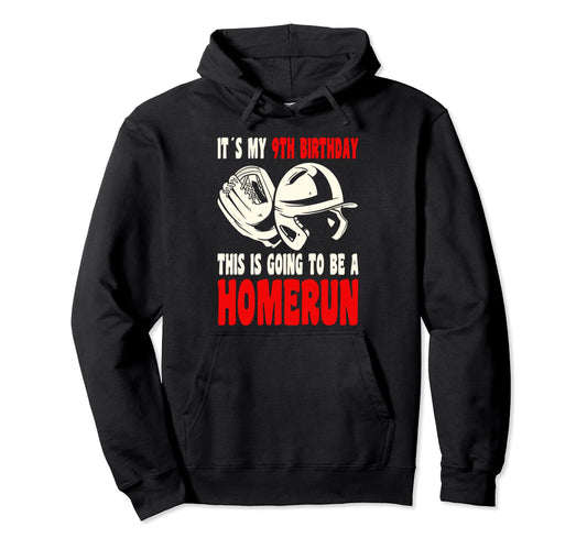 9 Year Old Happy 9Th Birthday Baseball Hoodie - Graphic Print Men Women - T-Shirt, Sweatshirt, Hoodie