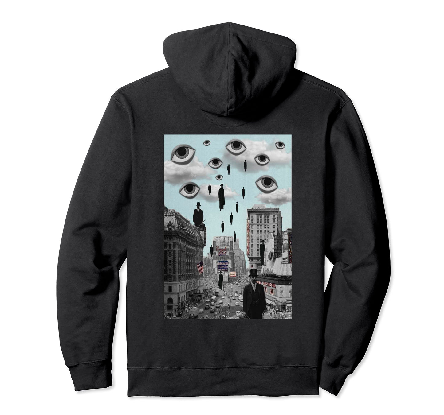 Weirdcore Aesthetic Creepy Eyes Floating City Hoodie - Graphic Print Unisex - T-Shirt, Sweatshirt, Hoodie