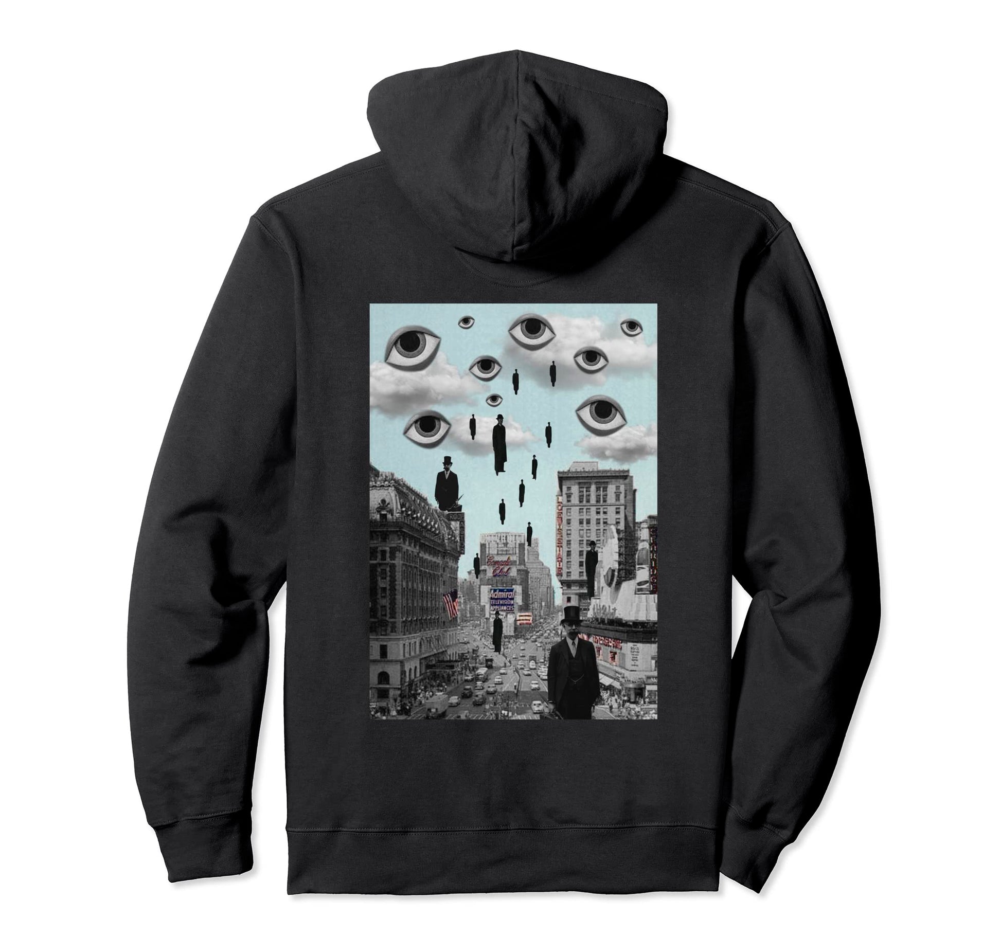 Weirdcore Aesthetic Creepy Eyes Floating City Hoodie - Graphic Print Unisex - T-Shirt, Sweatshirt, Hoodie