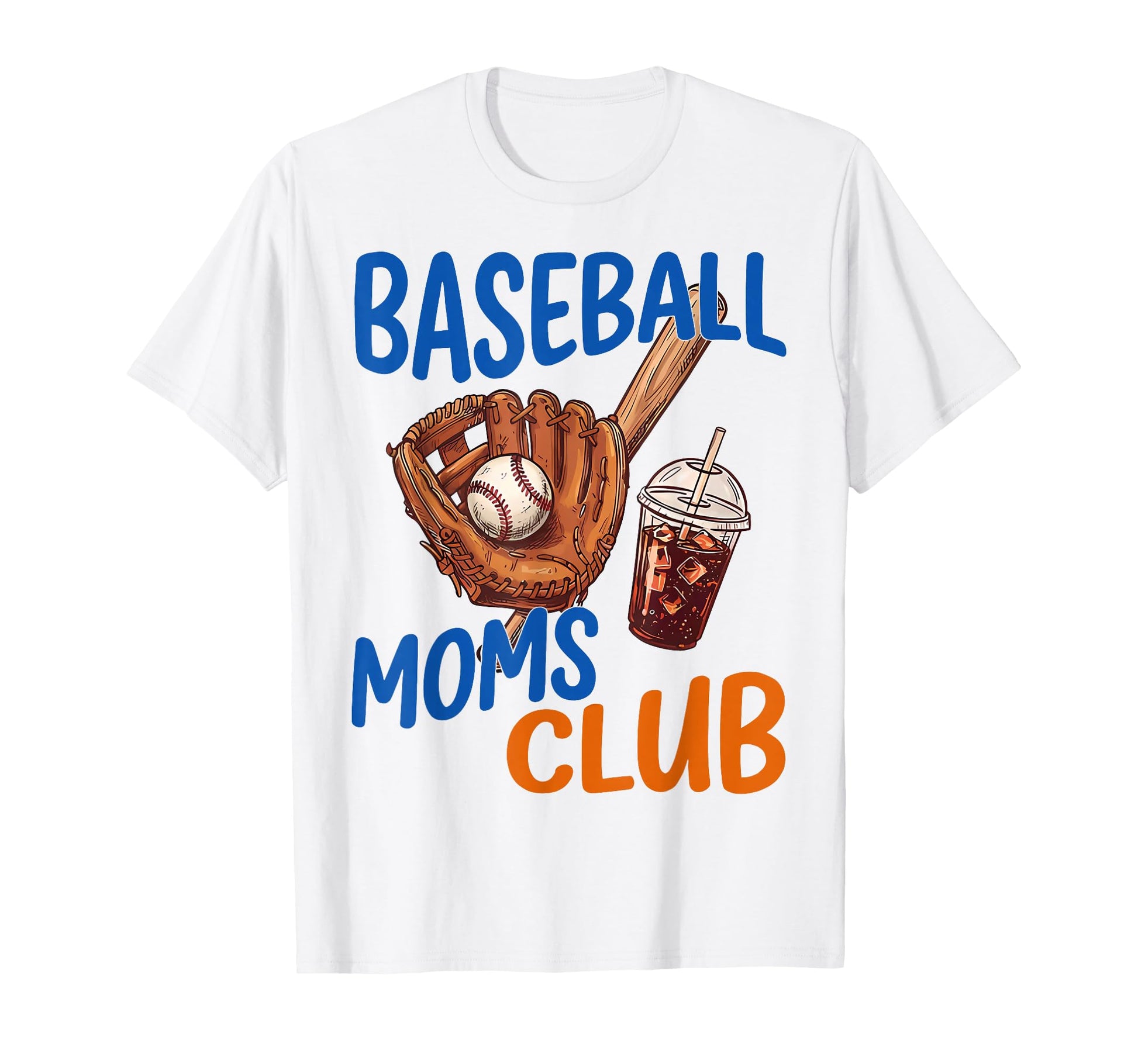 Iced Coffee Baseball Moms Club T-Shirt - Casual Everyday Wear for Adults - T-Shirt, Sweatshirt, Hoodie