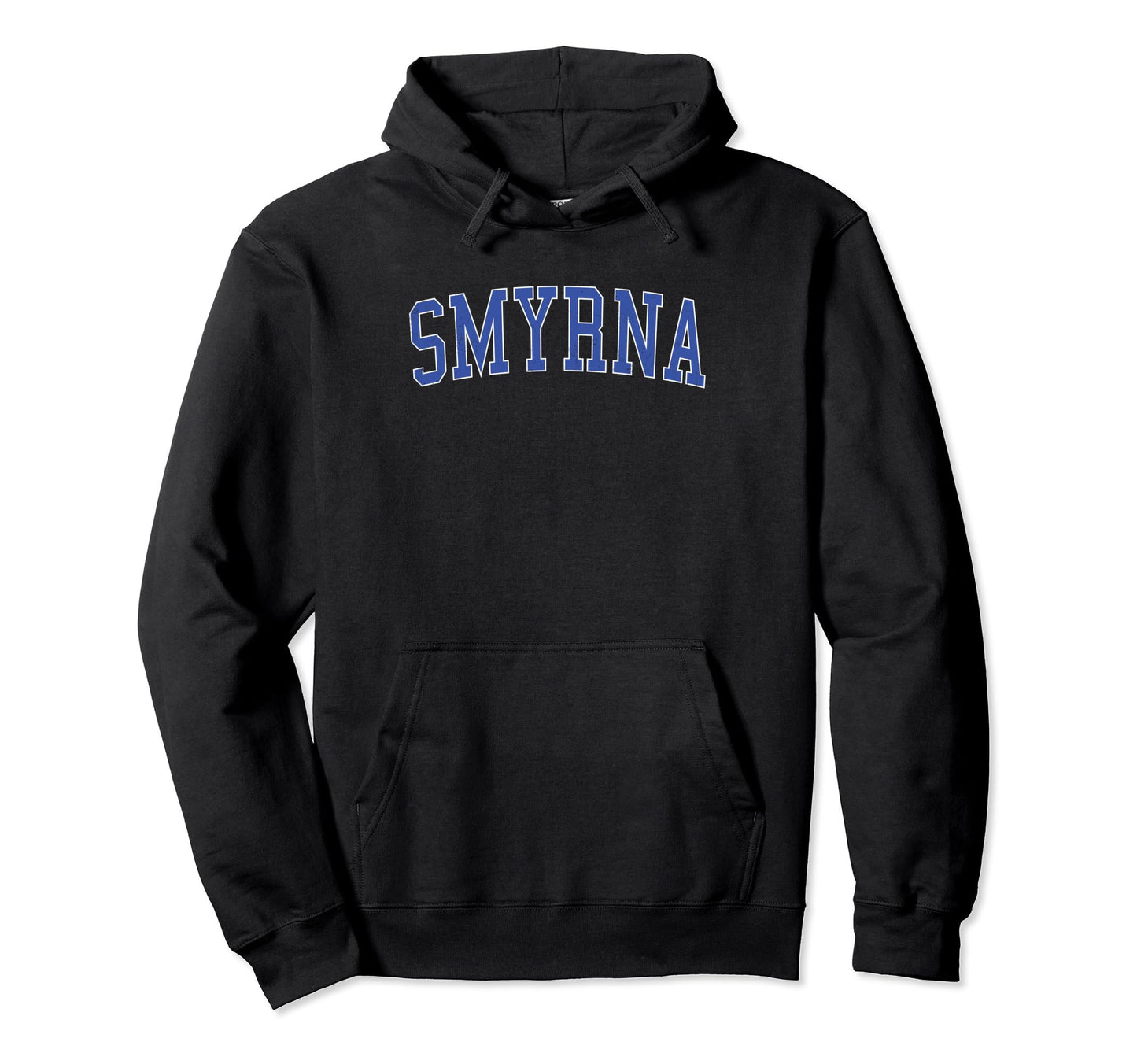 Smyrna De Distressed Blue Varsity Hoodie - Graphic Print Unisex - T-Shirt, Sweatshirt, Hoodie
