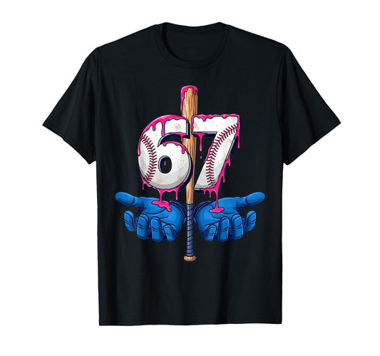 Baseball 67 Six Seven Funny Gen T-Shirt - Custom Art Print for Adults - T-Shirt, Sweatshirt, Hoodie