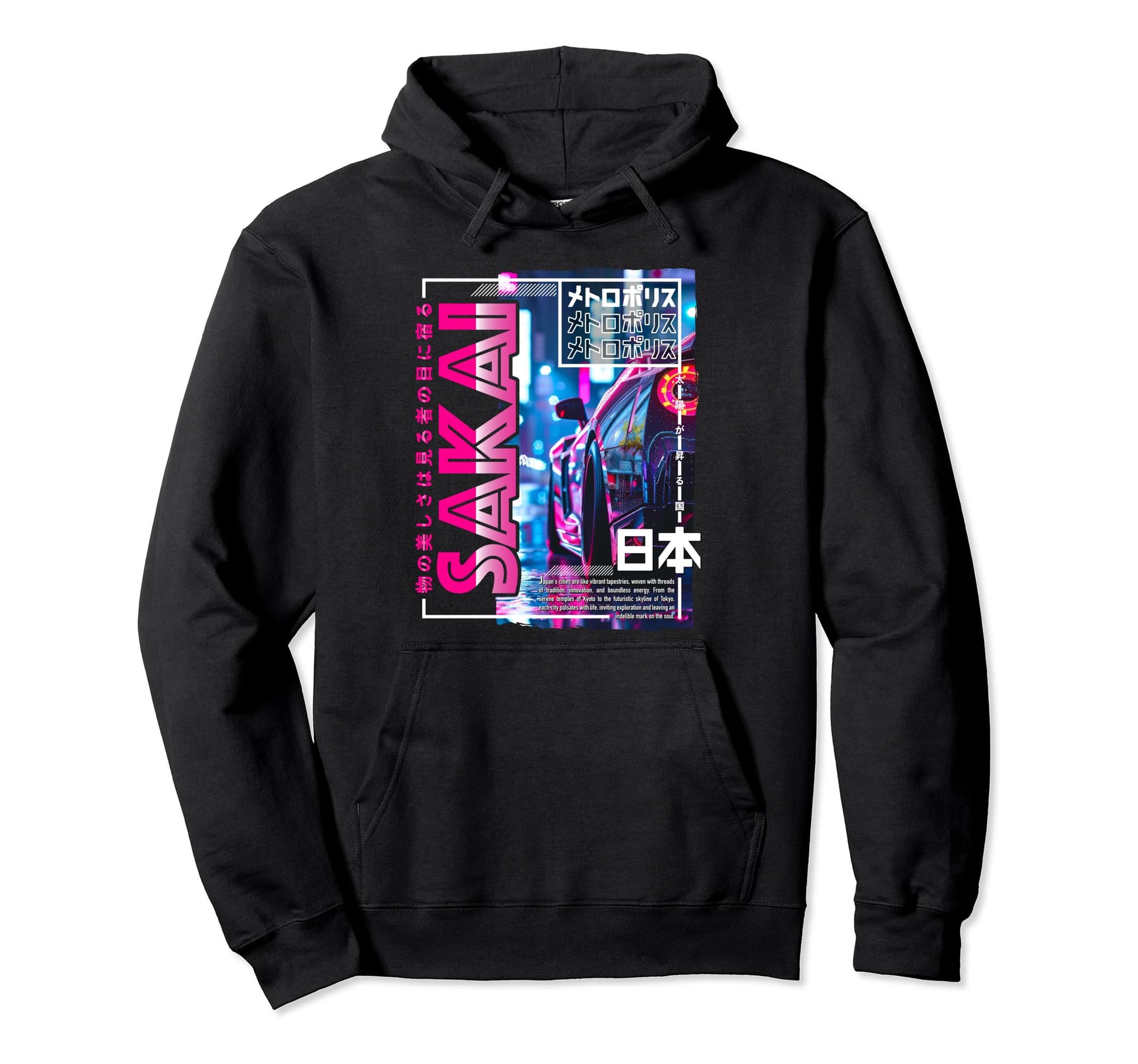 Sakai City 80S Synthwave Racing Car Hoodie - Custom Art Print Men Women - T-Shirt, Sweatshirt, Hoodie