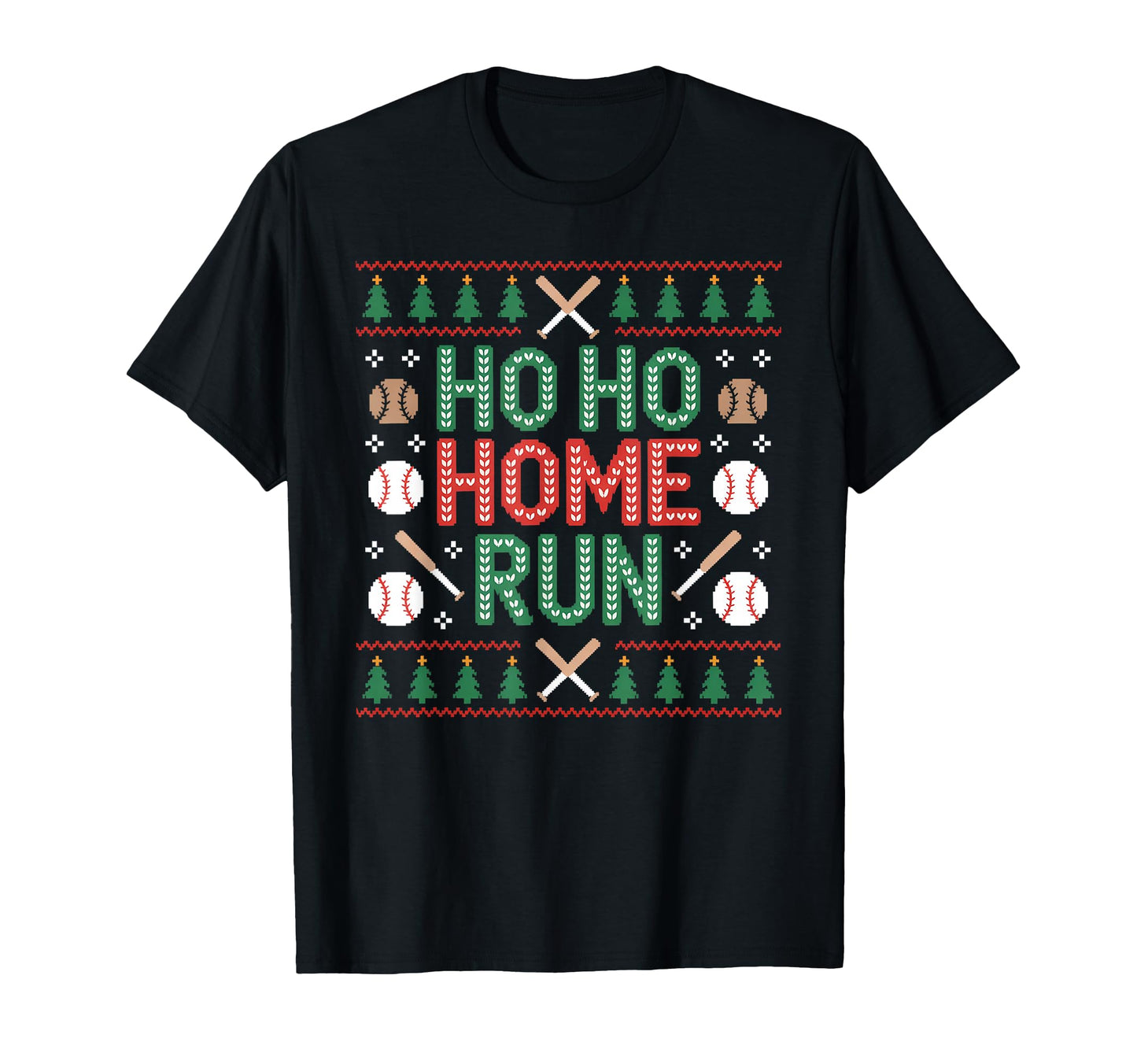 Ho Ho Home Run Ugly Funny Baseball T-Shirt - Fun Novelty Design Men Women - T-Shirt, Sweatshirt, Hoodie