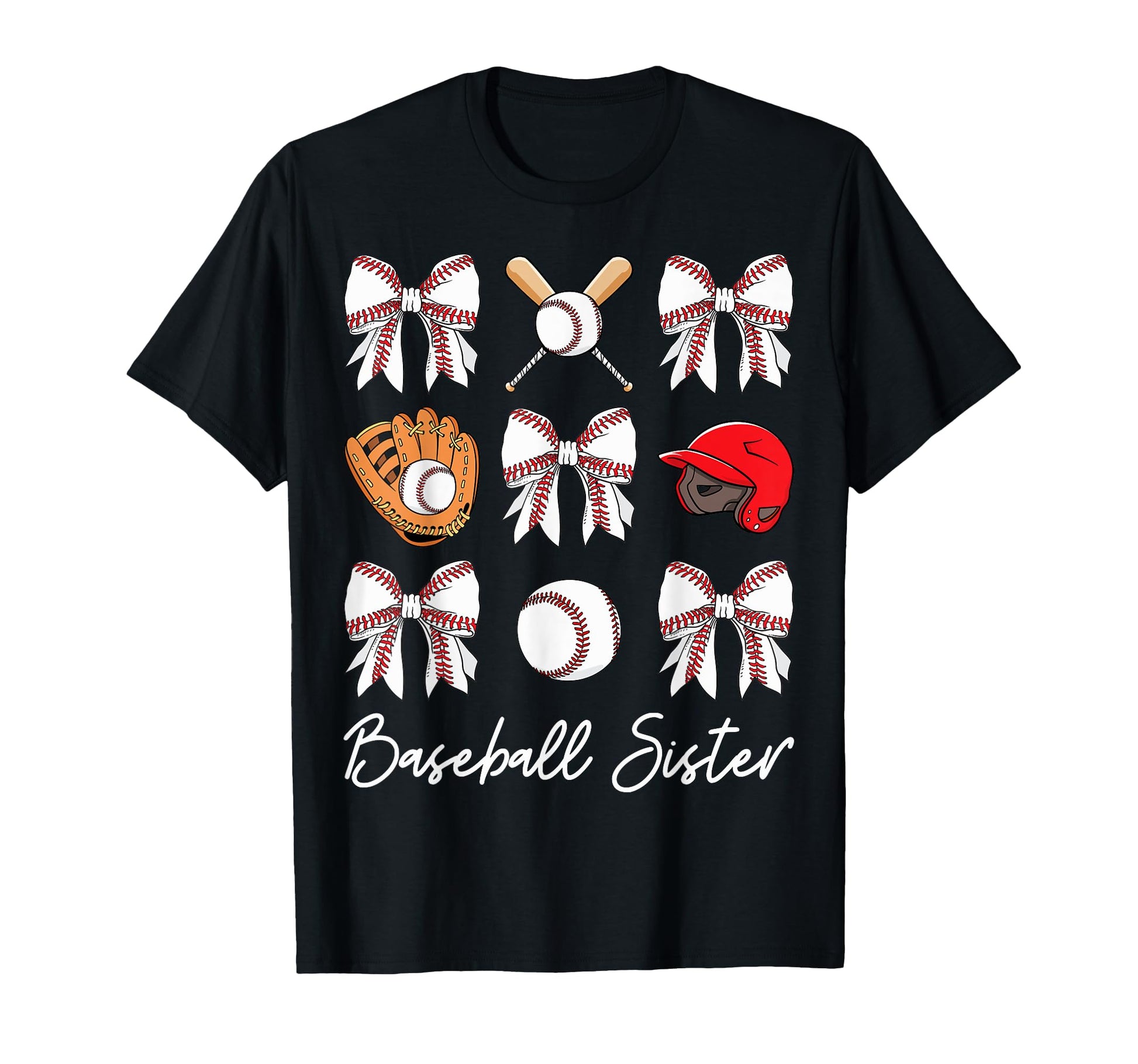 Baseball Sister Coquette Bow Sport Lover T-Shirt - Minimalist Print Unisex - T-Shirt, Sweatshirt, Hoodie