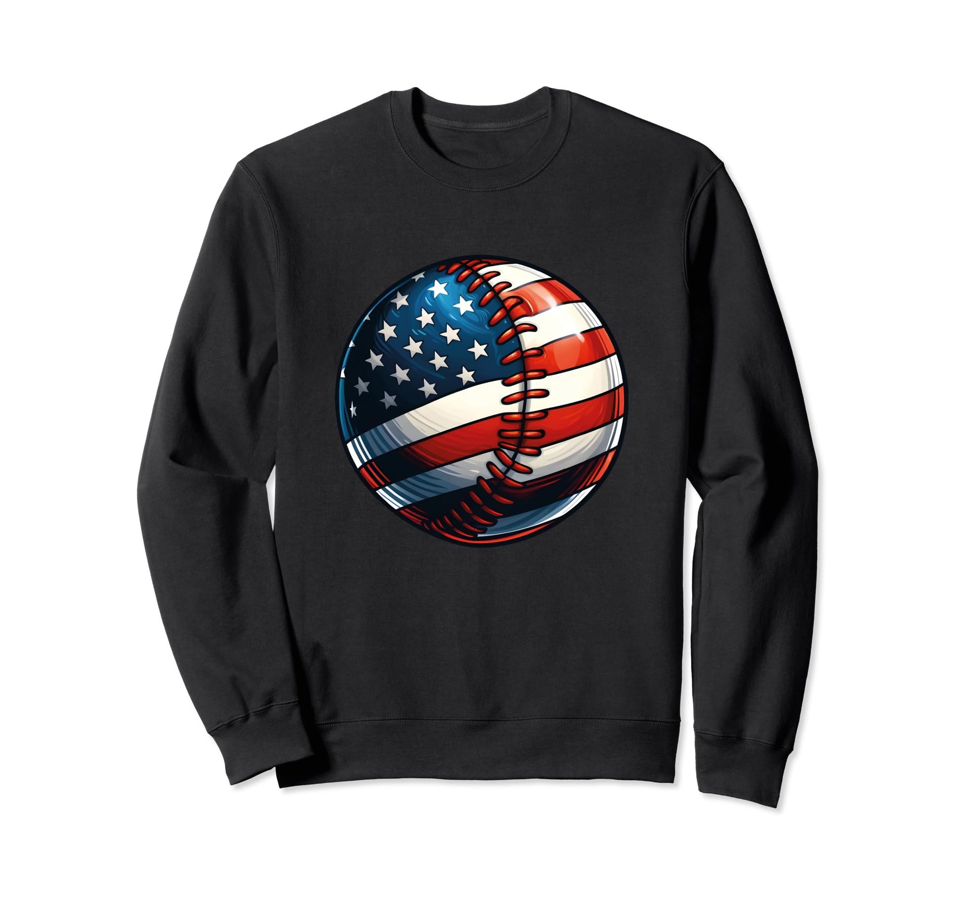 Baseball American Flag 4Th July Love Sweatshirt - Trendy Graphic Unisex - T-Shirt, Sweatshirt, Hoodie