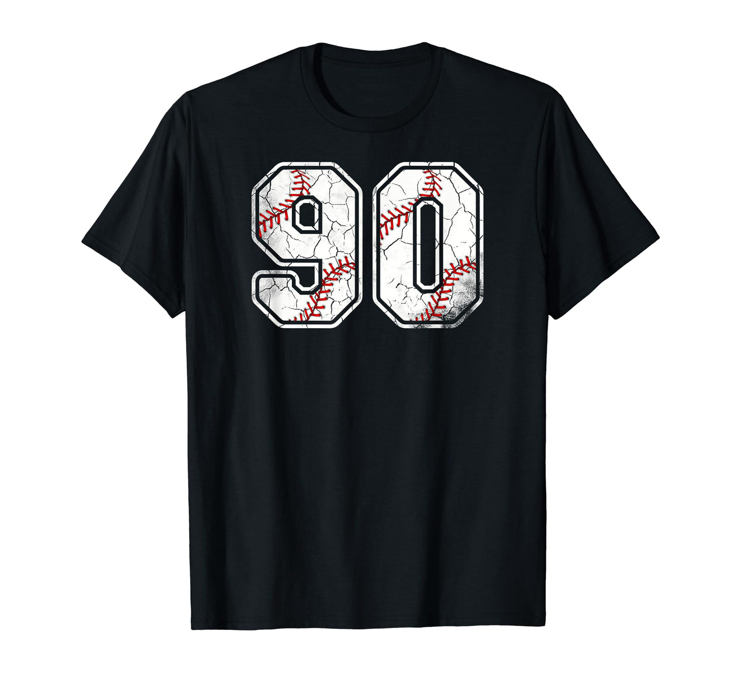 Distressed 90Th Birthday Baseball Ninety T-Shirt - Graphic Print Unisex - T-Shirt, Sweatshirt, Hoodie