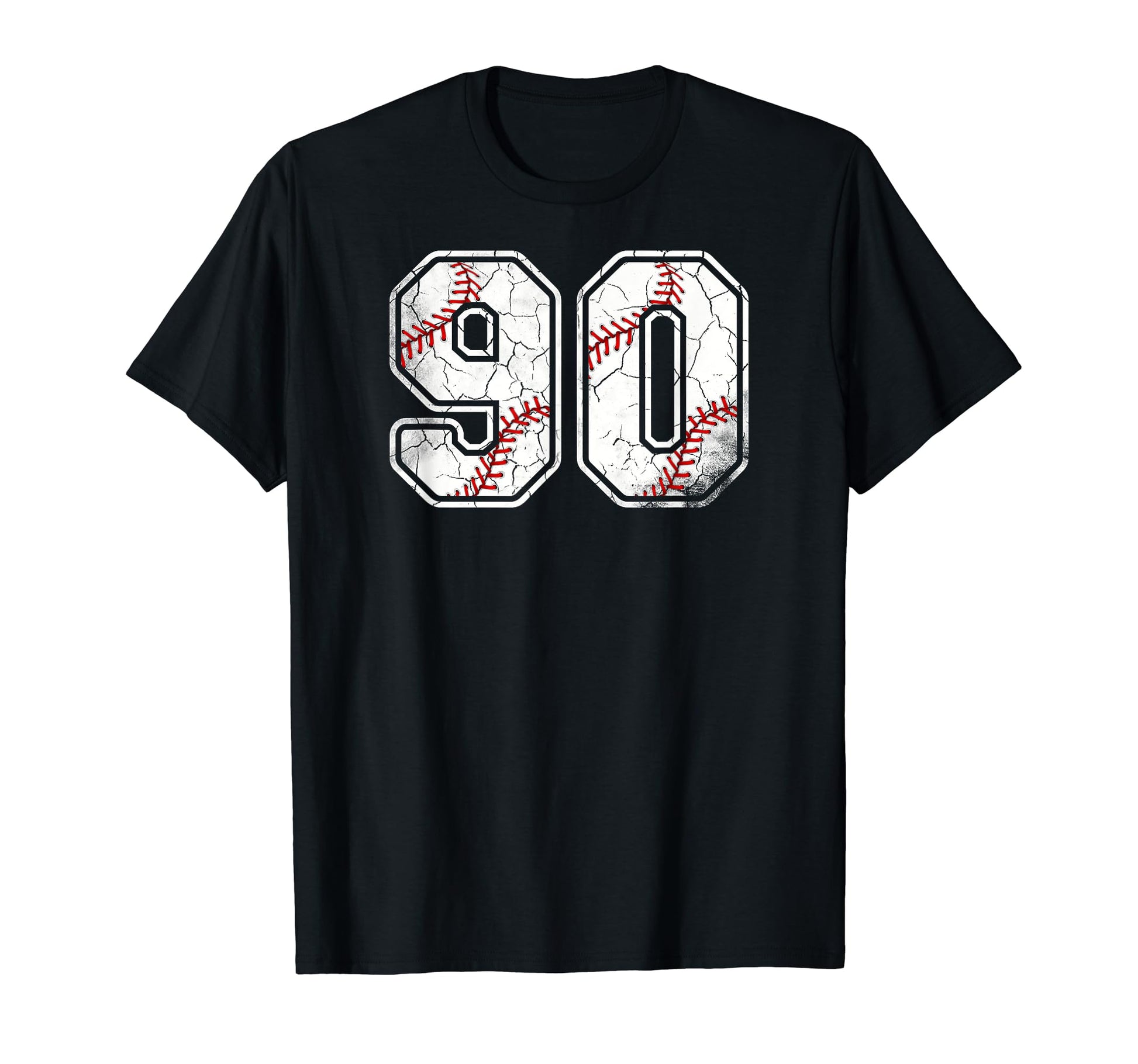 Distressed 90Th Birthday Baseball Ninety T-Shirt - Graphic Print Unisex - T-Shirt, Sweatshirt, Hoodie