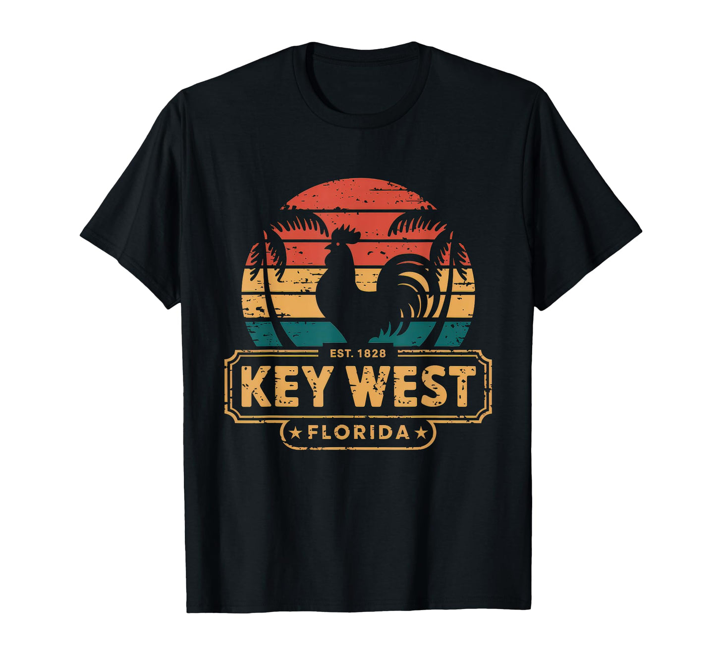 Key West Florida Rooster Vaction T-Shirt - Minimalist Print Men Women - T-Shirt, Sweatshirt, Hoodie