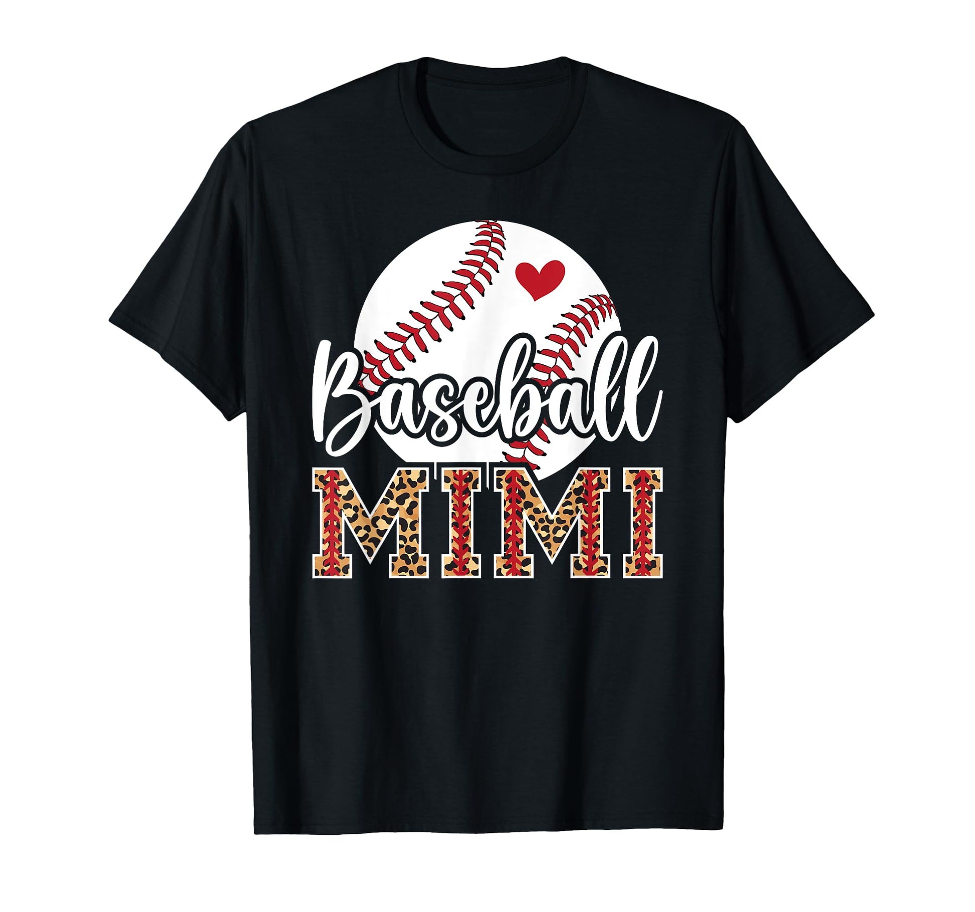 Baseball Mimi Leopard Grandma Mimi Baseball T-Shirt - Graphic Print Unisex - T-Shirt, Sweatshirt, Hoodie