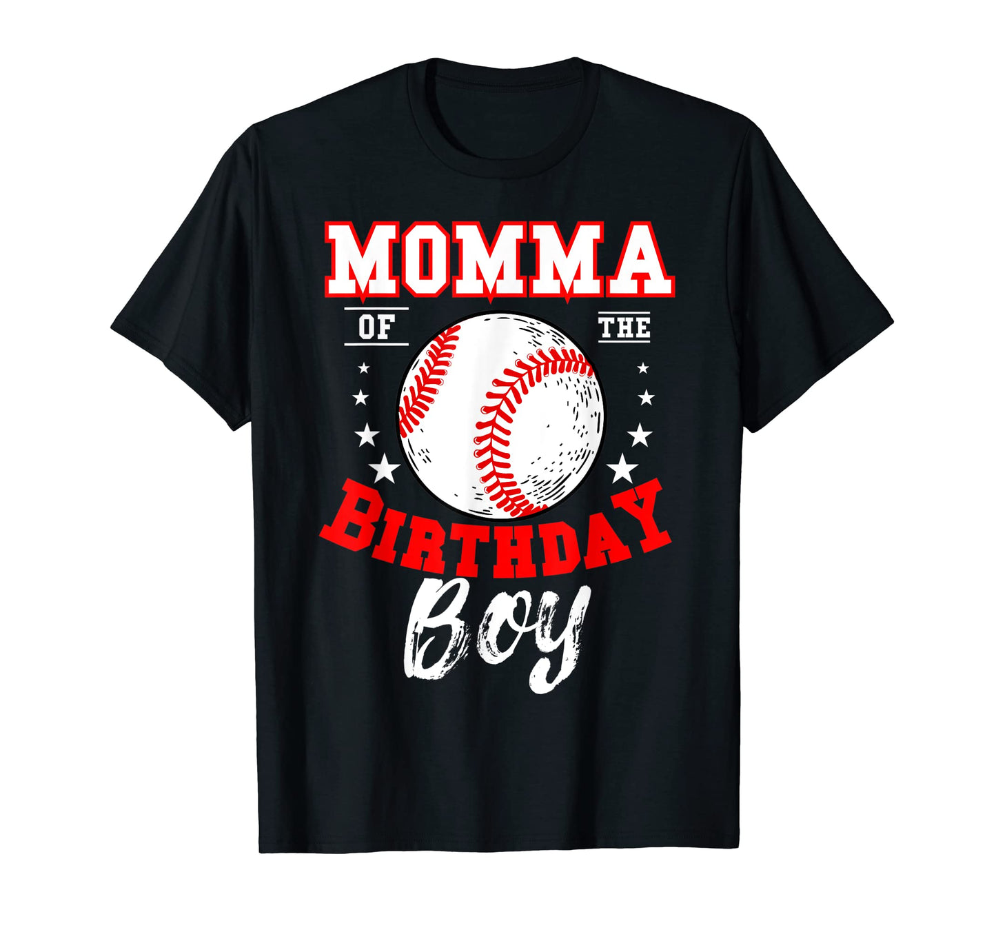 Momma Birthday Baseball Theme Bday T-Shirt - Custom Art Print for Adults - T-Shirt, Sweatshirt, Hoodie