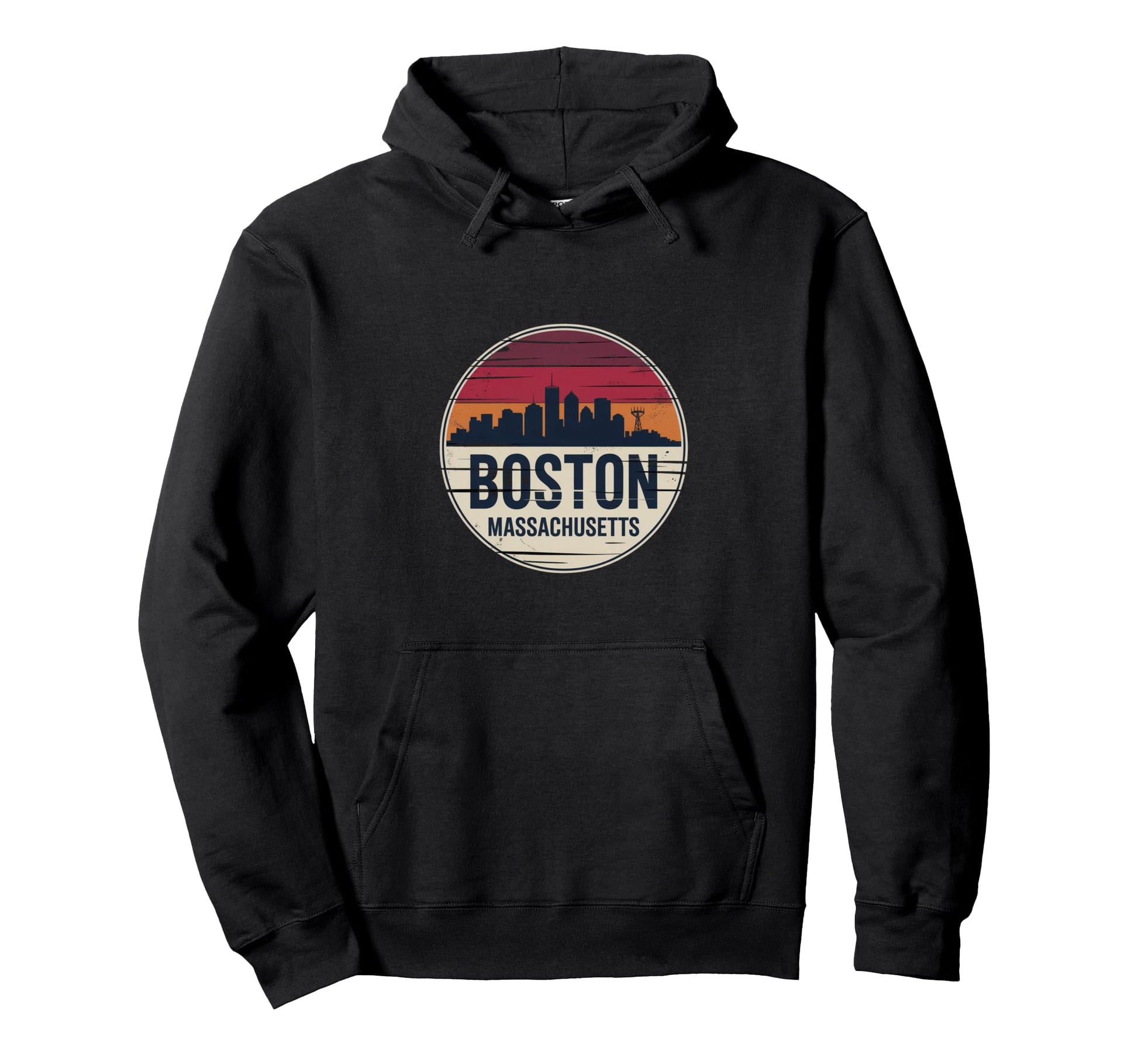 Boston Massachusetts Coastal Skyline Hoodie - Minimalist Print Unisex - T-Shirt, Sweatshirt, Hoodie
