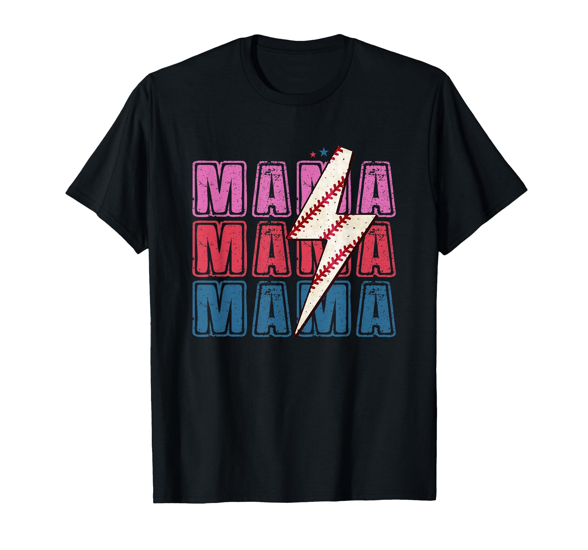 Mama Baseball Lightning Electric Bolt T-Shirt - Fun Novelty Design Unisex - T-Shirt, Sweatshirt, Hoodie